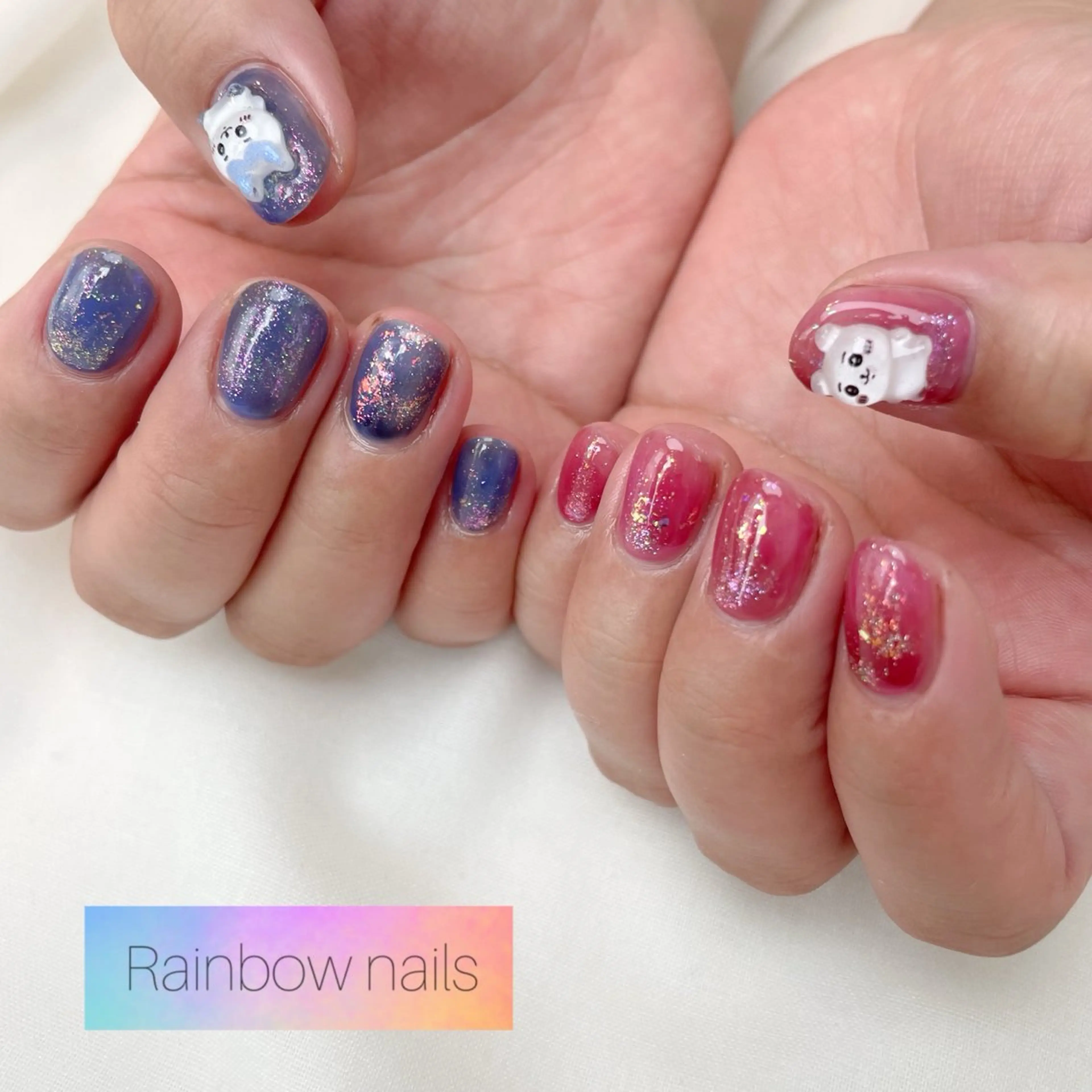 ネイル Rainbow nailsくろちゃんのネイルデザイン