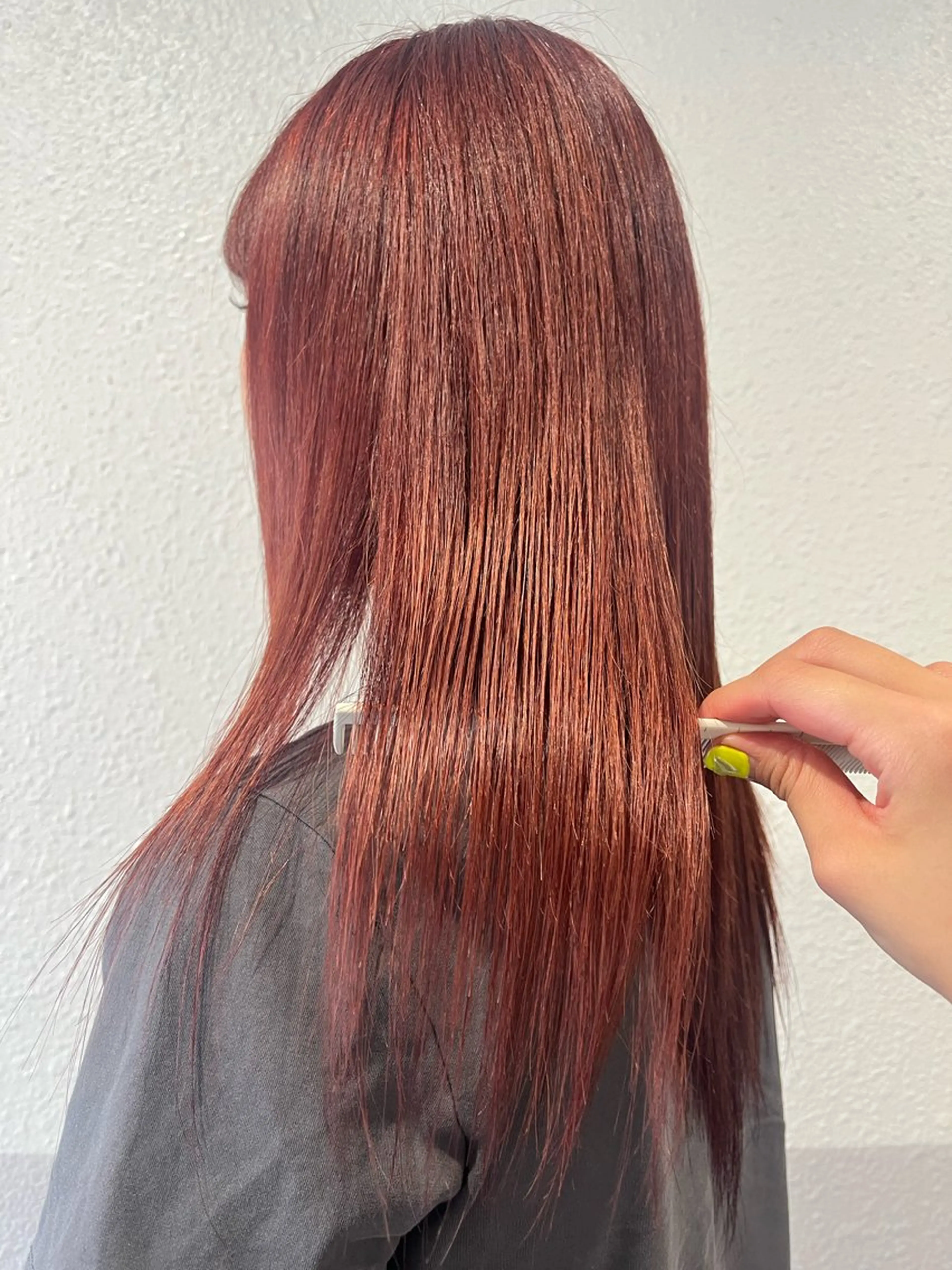 ロング カラー オレンジ レッドカラー ヘアカラー レイヤー/艶カラー/ KIHO🥥︎のヘアスタイル