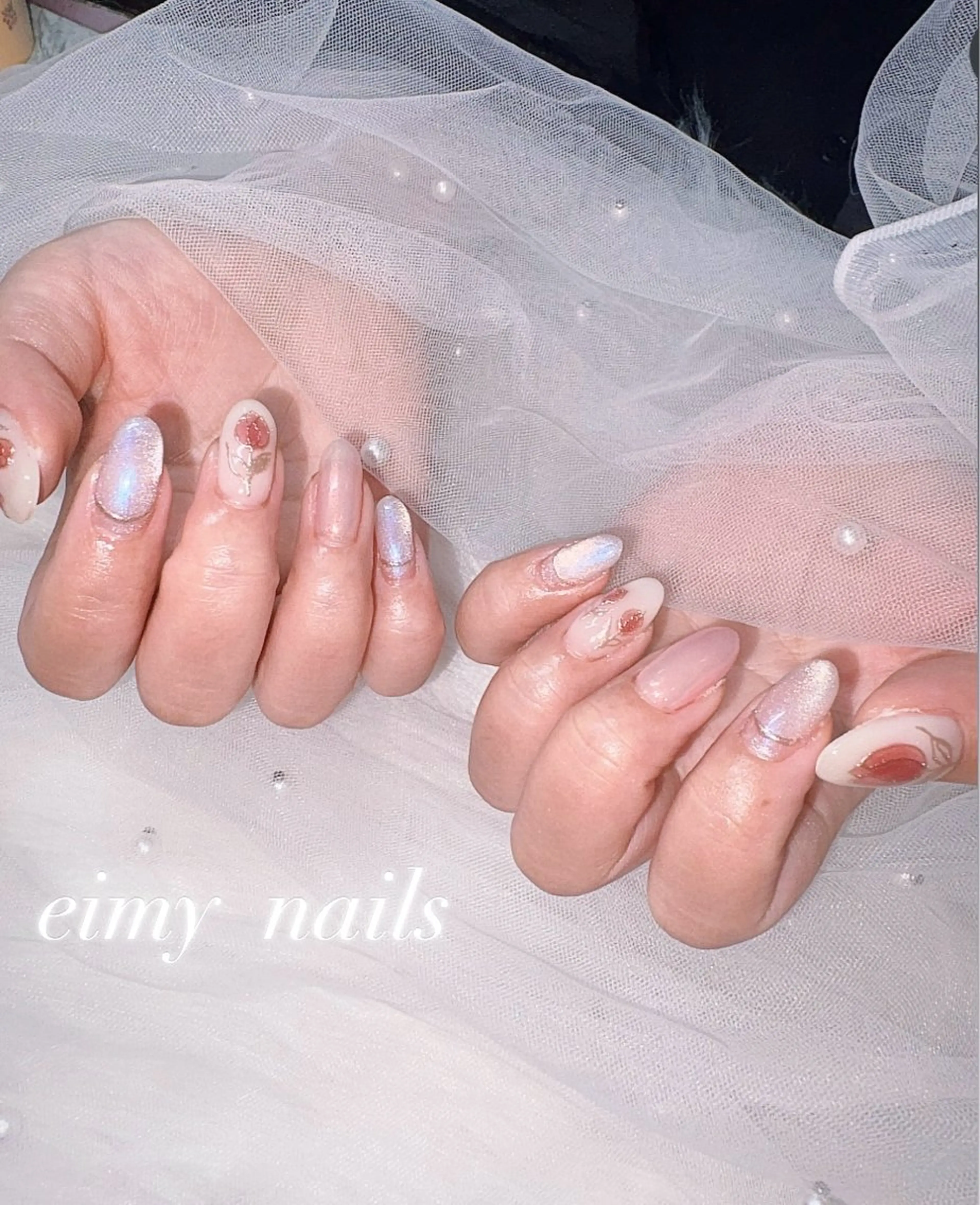 ネイル アートネイル オーロラネイル マグネットネイル 持ち込み ハンドネイル eimy nails♡のネイルデザイン