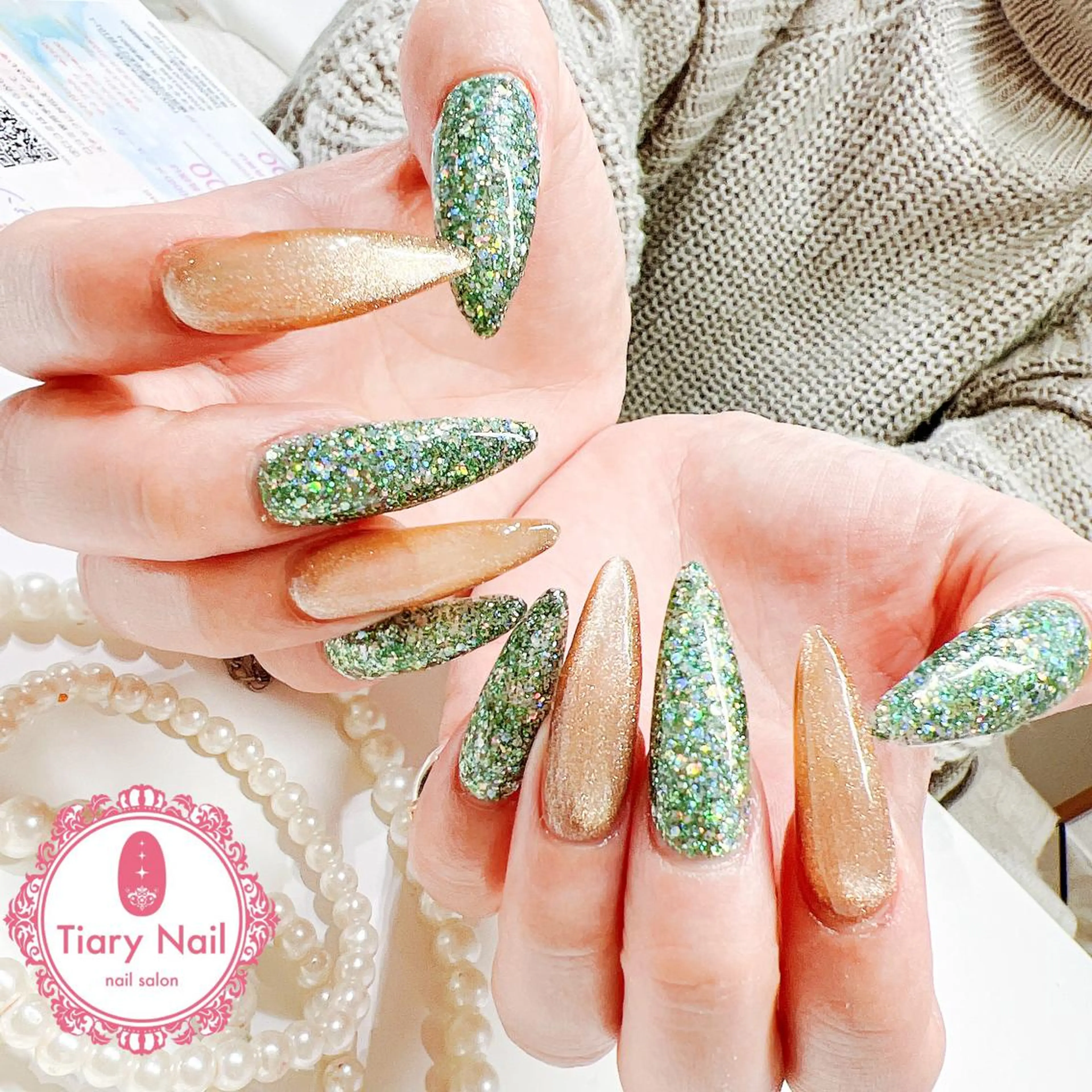 ネイル 桜ネイル 成人式 長さ出し フラッシュネイル フットネイル 💗🪽Tiary Nail🪽💗のネイルデザイン