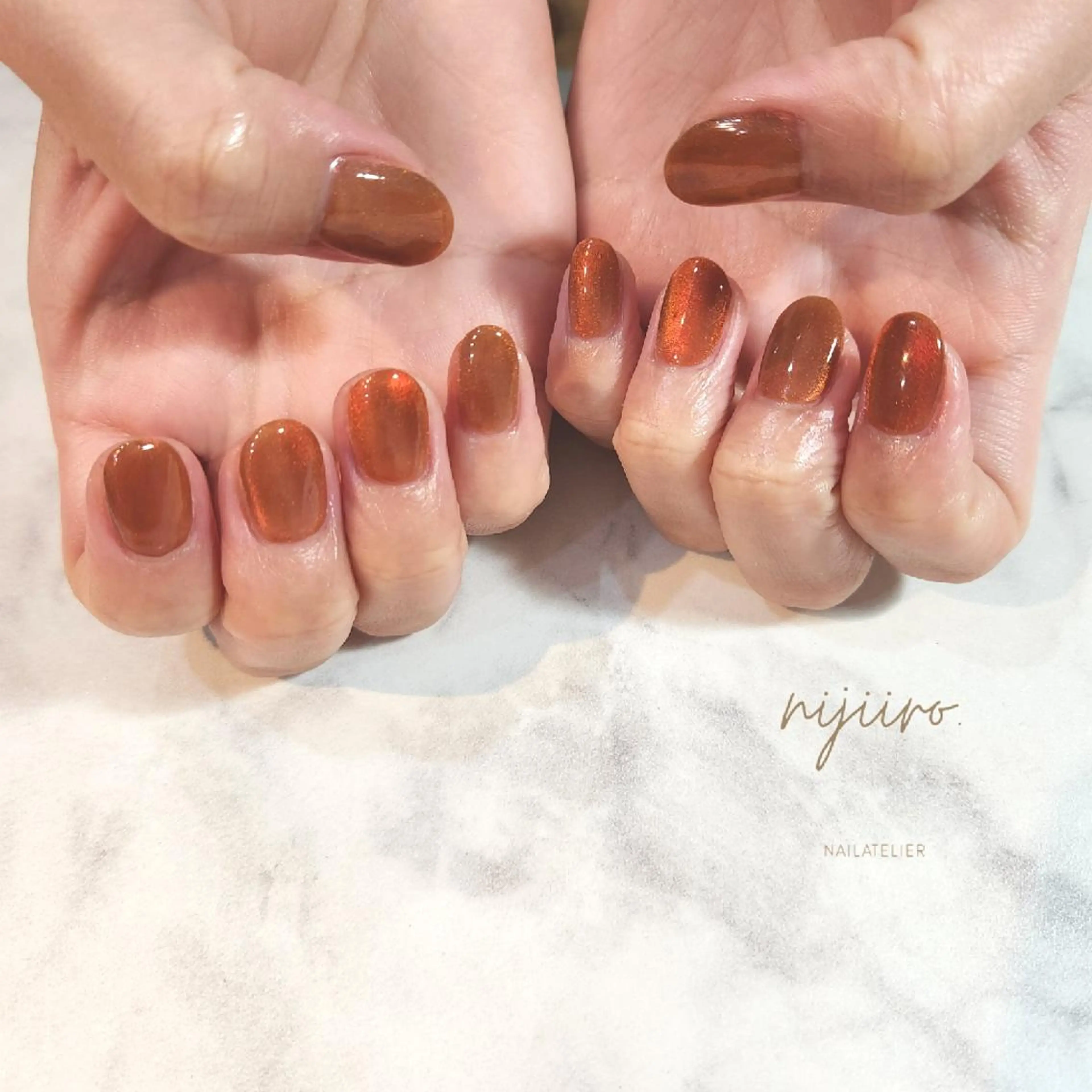 ネイル マグネットネイル ワンカラーネイル ハンドネイル nailatelier nijiiro.所属・nijiiro🌈 サトウのネイルデザイン