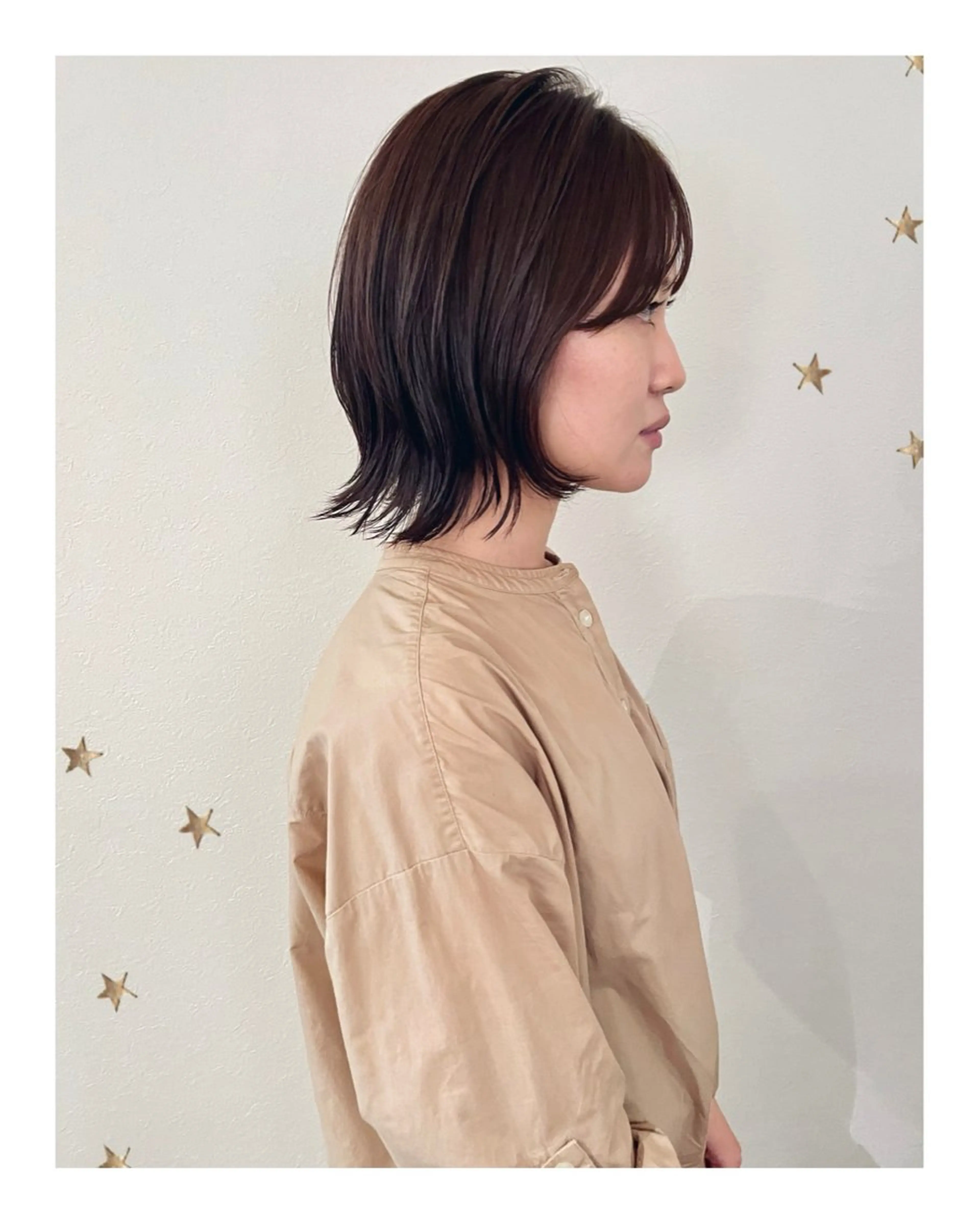 ミディアム カラー カット ヘアカラー 市川 千夏のヘアスタイル