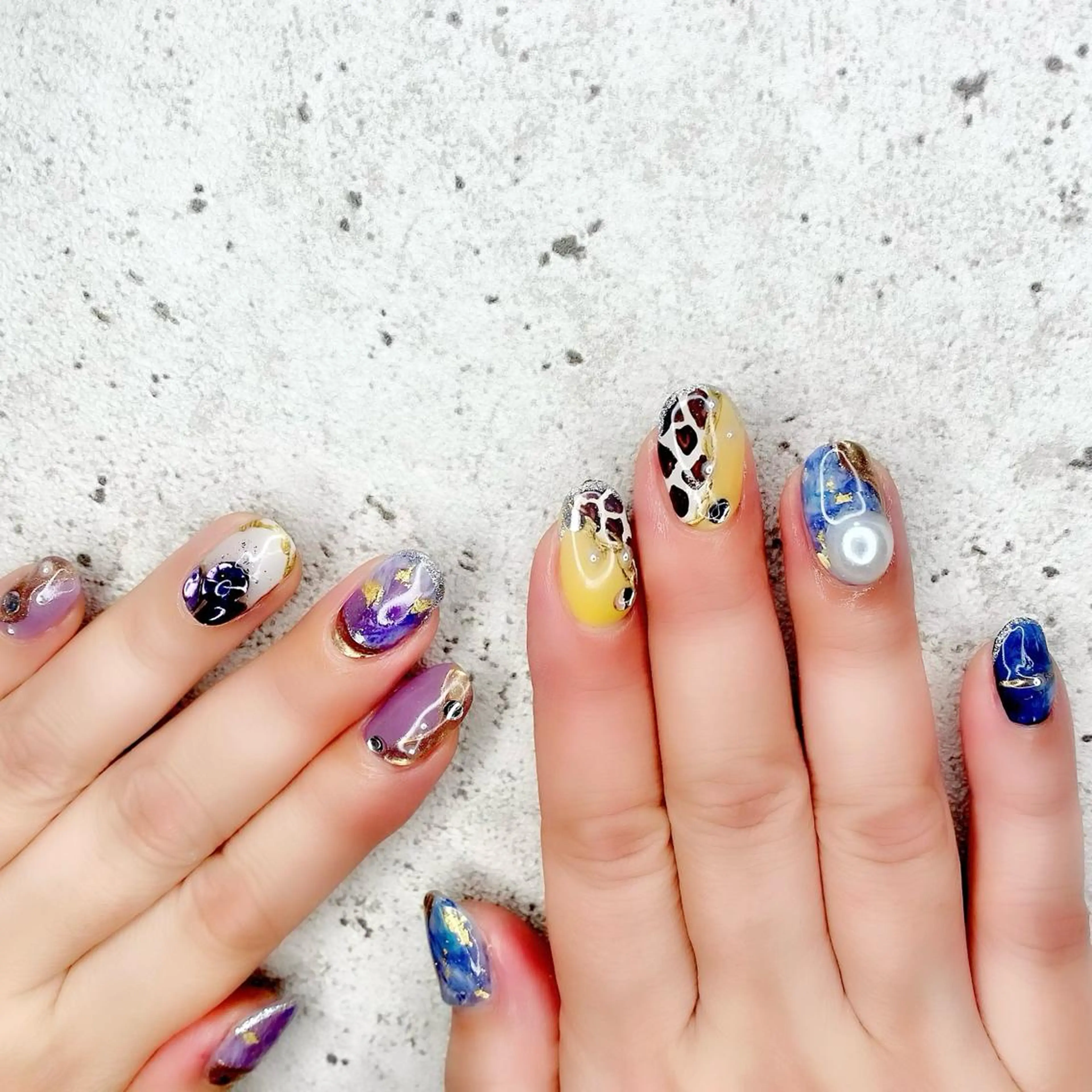 セミロング カラー パーマ ヘアアレンジ メンズ キッズ ネイル マツエク・マツパ アイブロウ 入学式 卒業式のヘアスタイル アニマル柄 入学式 卒業式 ハンドネイル Salon Ｋのネイルデザイン