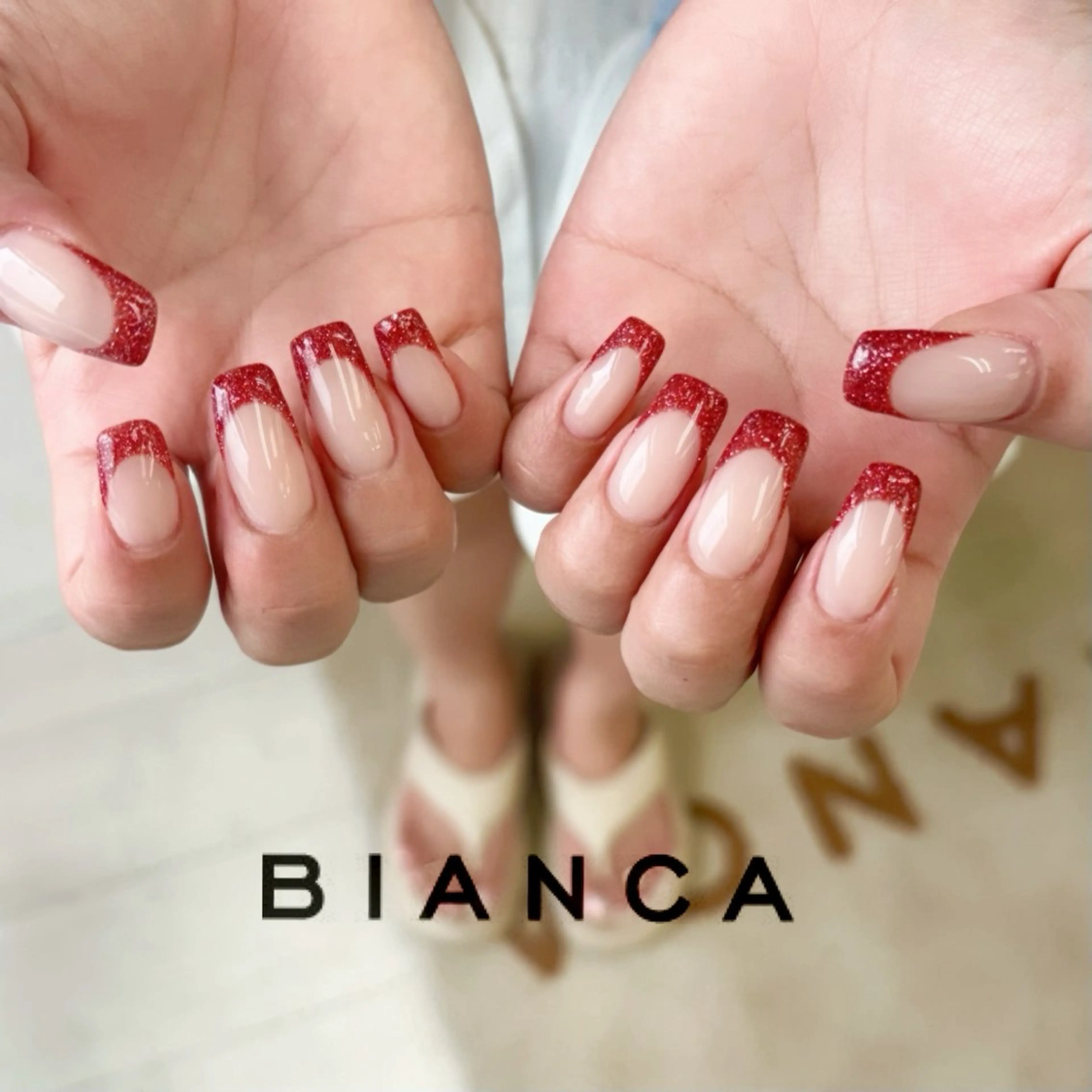 ネイル フレンチネイル ハンドネイル Bianca大宮店 上野のネイルデザイン