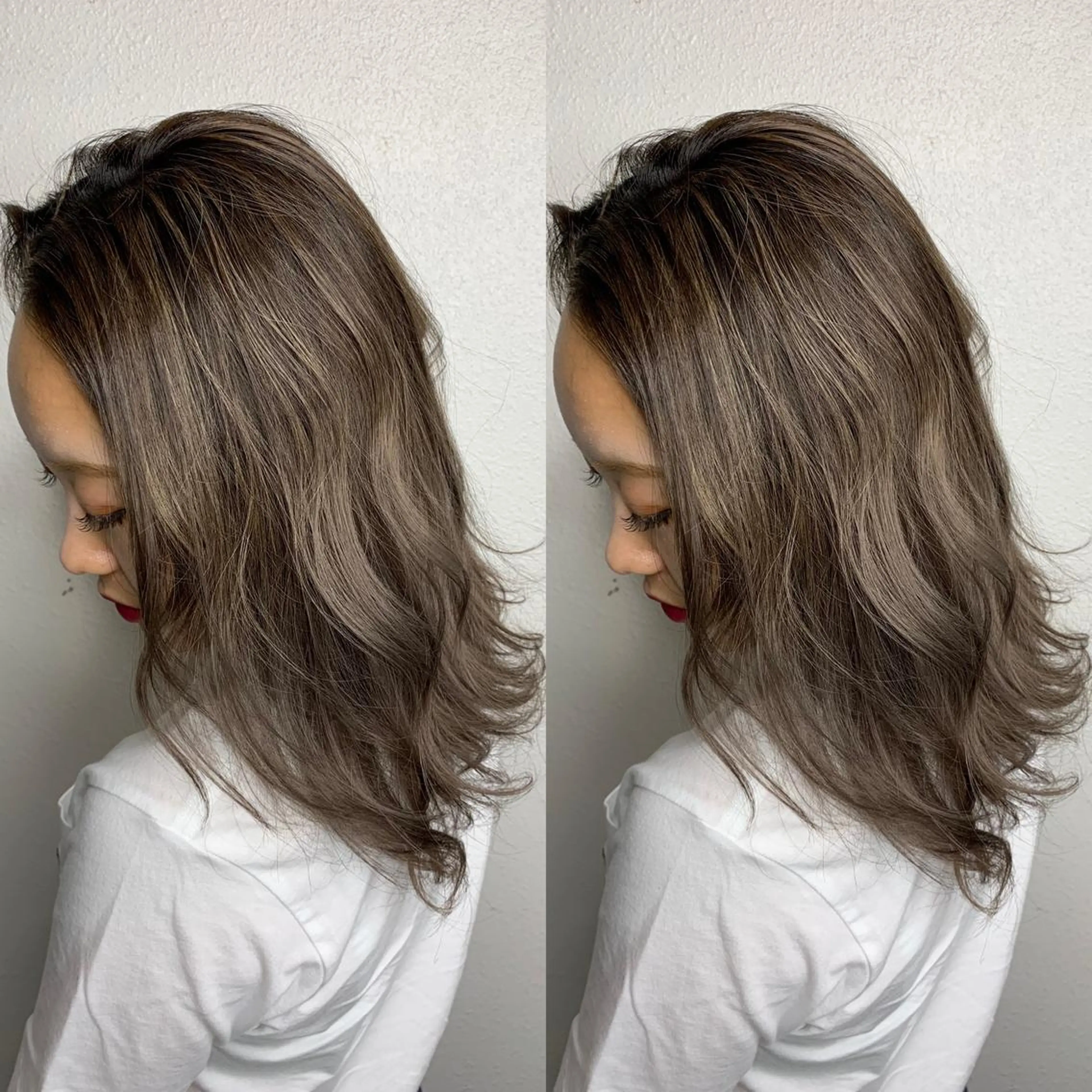 セミロング カラー ブリーチ ハイライトカラー ハイライト ヘアカラー 似合わせ/ブリーチ カラー.岡田友仁のヘアスタイル