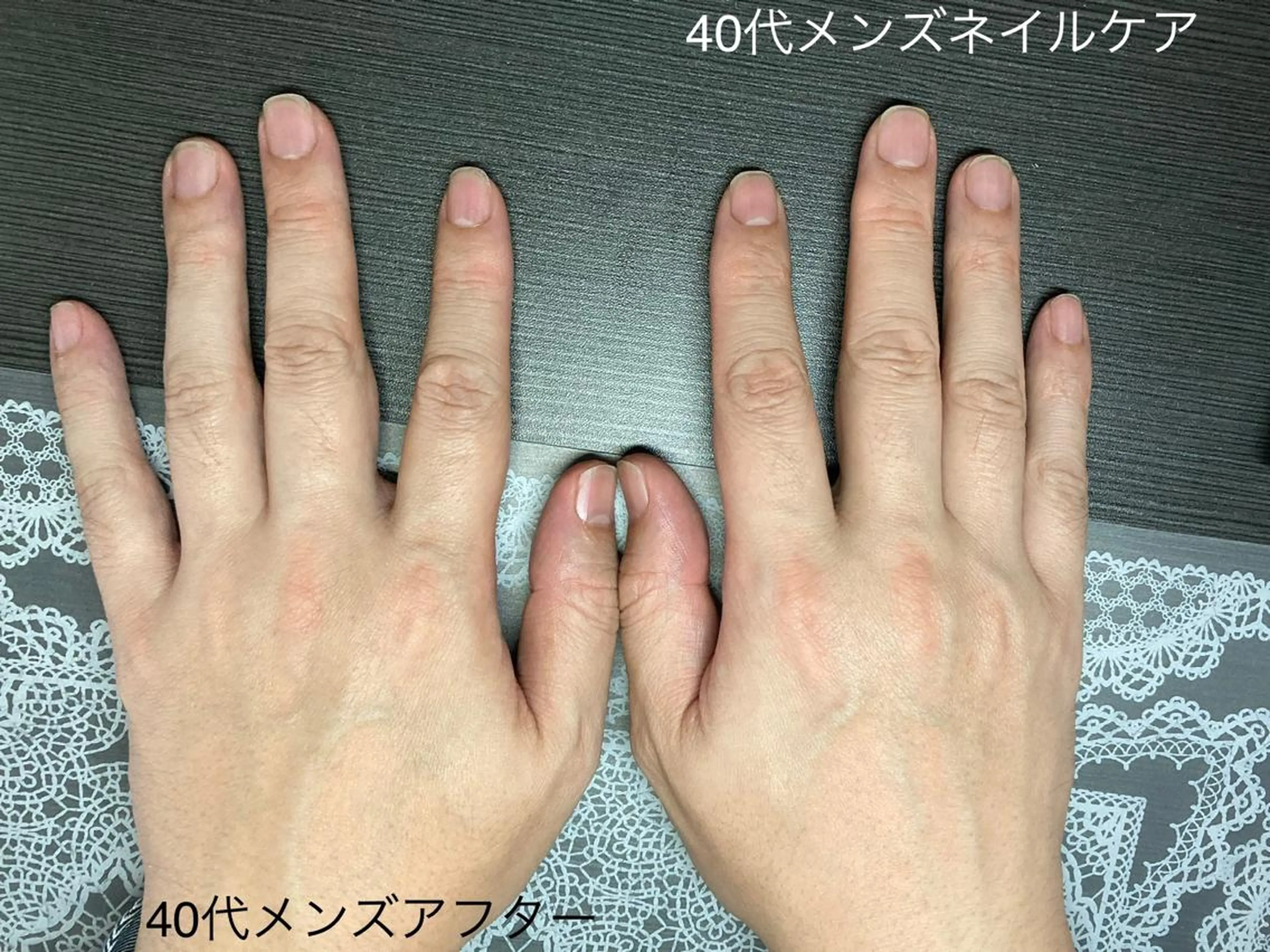 メンズ ネイル スクエアネイル ハンドケア＆ネイルケア桃の木所属・ケアリスト🍀 マリユキのネイルデザイン