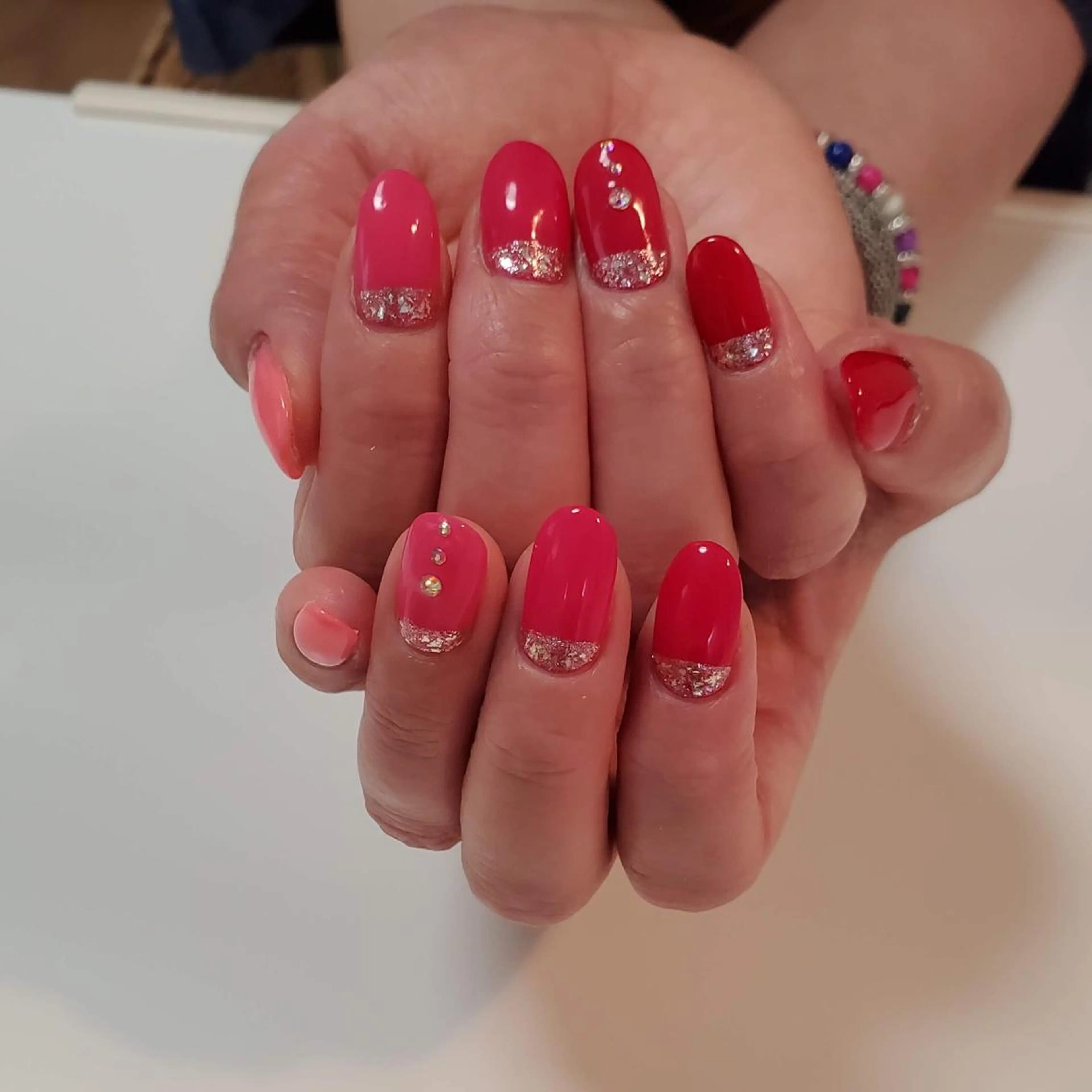 ネイル グラデーション 赤色 ネイリスト モリシタのネイルデザイン