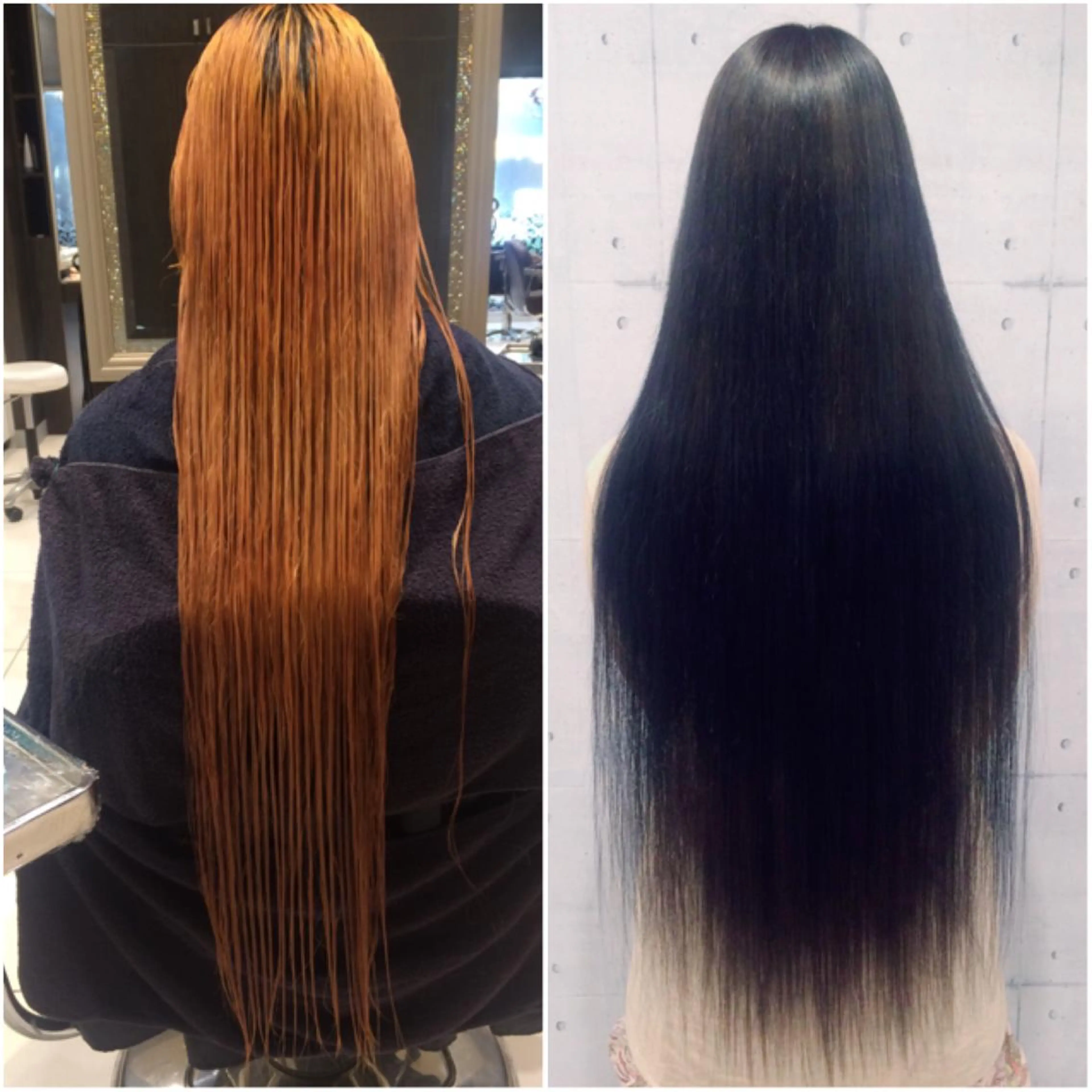 ロング カラー ブルーカラー 韓・中華美女ヘア 🇰🇷×🇨🇳のヘアスタイル