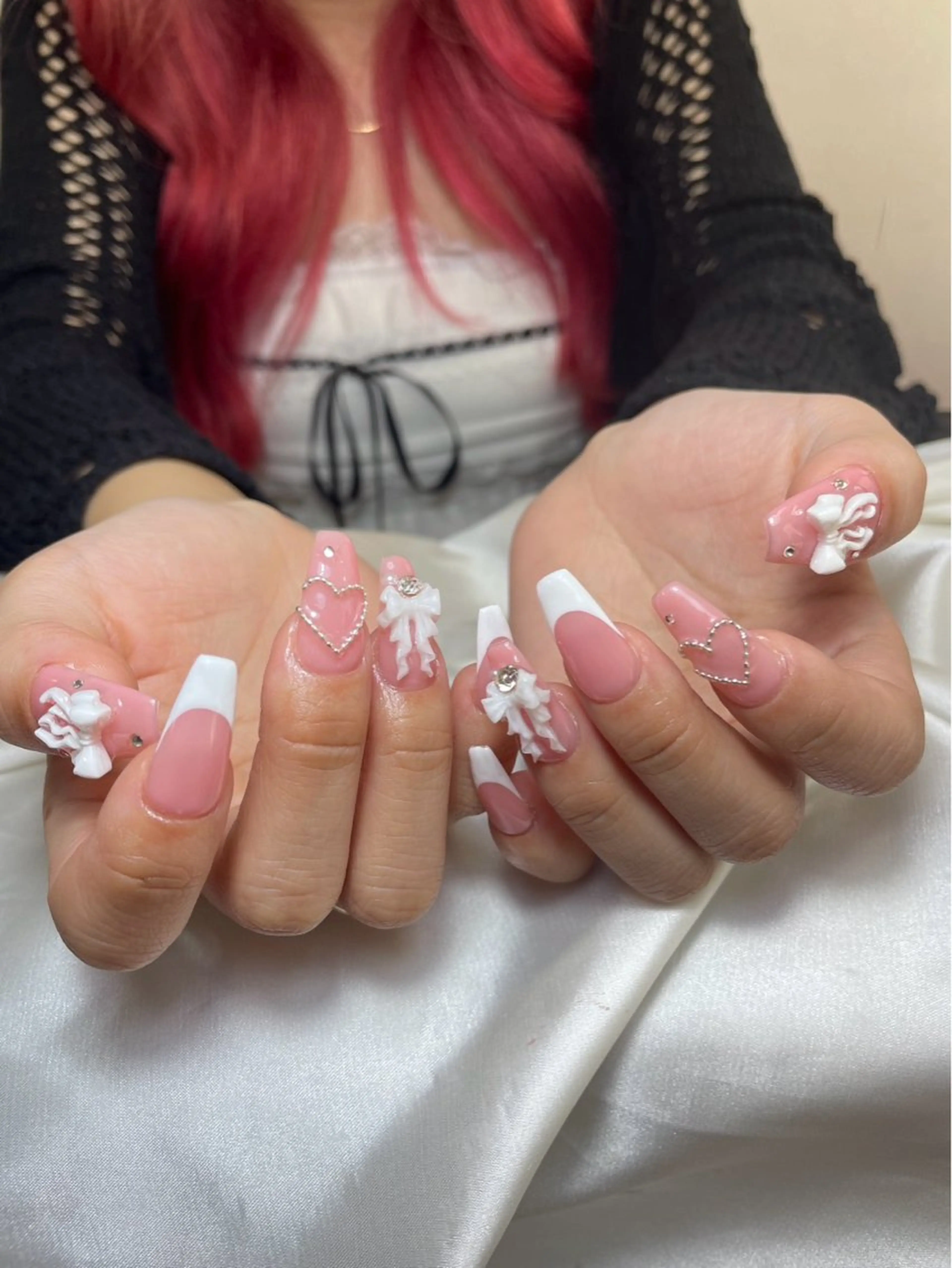 ネイル チークネイル 桜ネイル 長さ出し フットネイル ジェルネイル ハンドネイル XIINH NAIL SALONのネイルデザイン