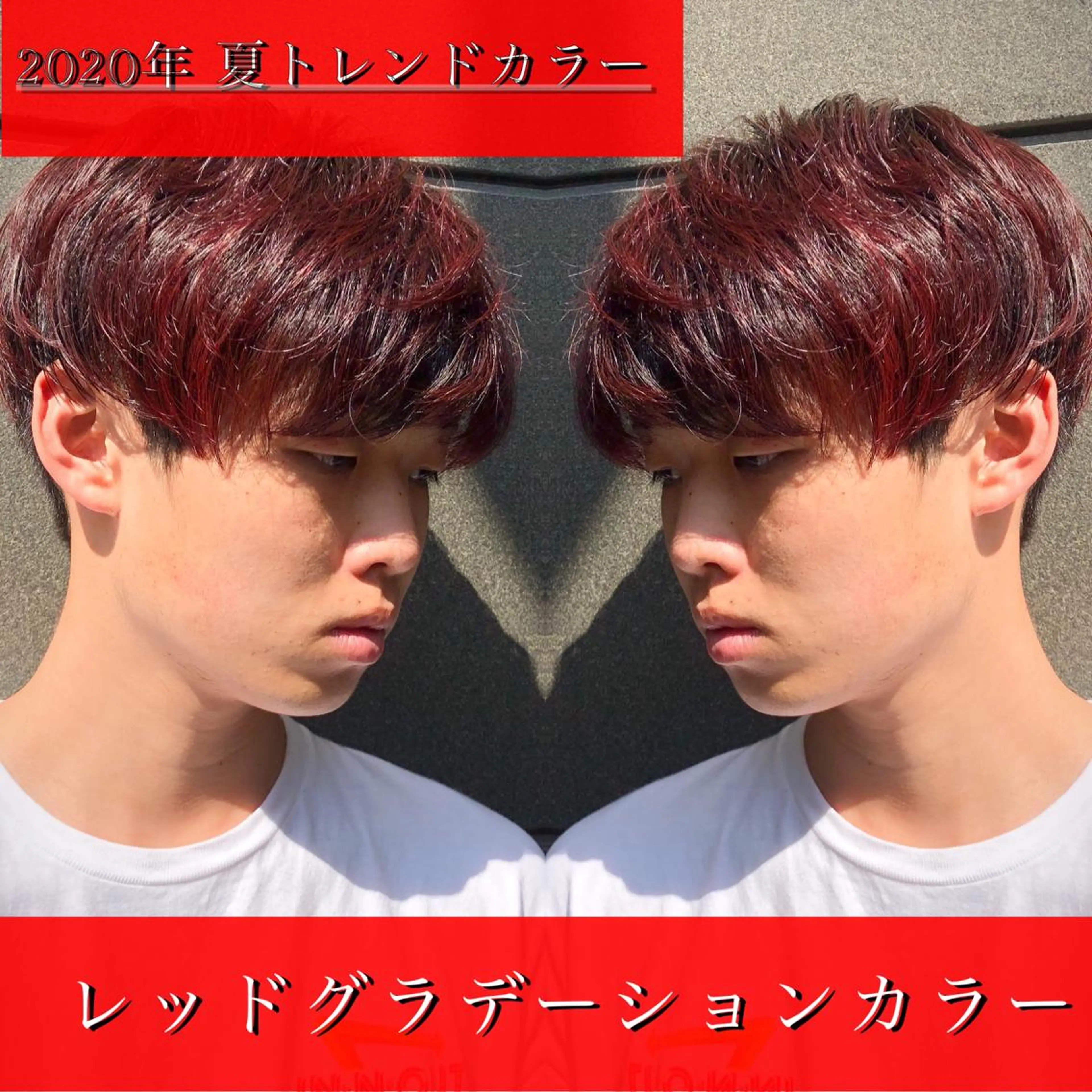 ショート カラー レッドカラー 韓国風ヘア 透明感カラー×小 顔レイヤー♡ヒデさんのヘアスタイル