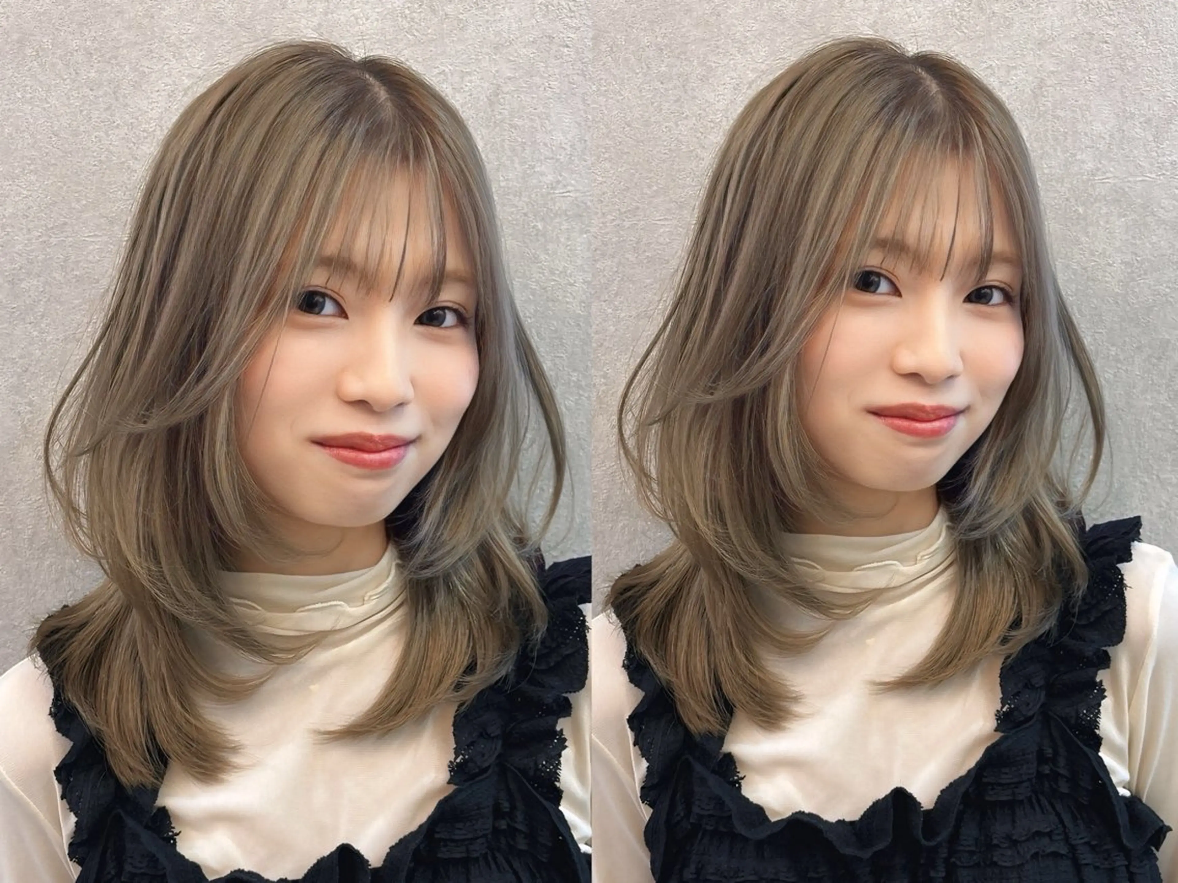 セミロング yui🎀ブリーチ なしベージュ／博多のヘアスタイル