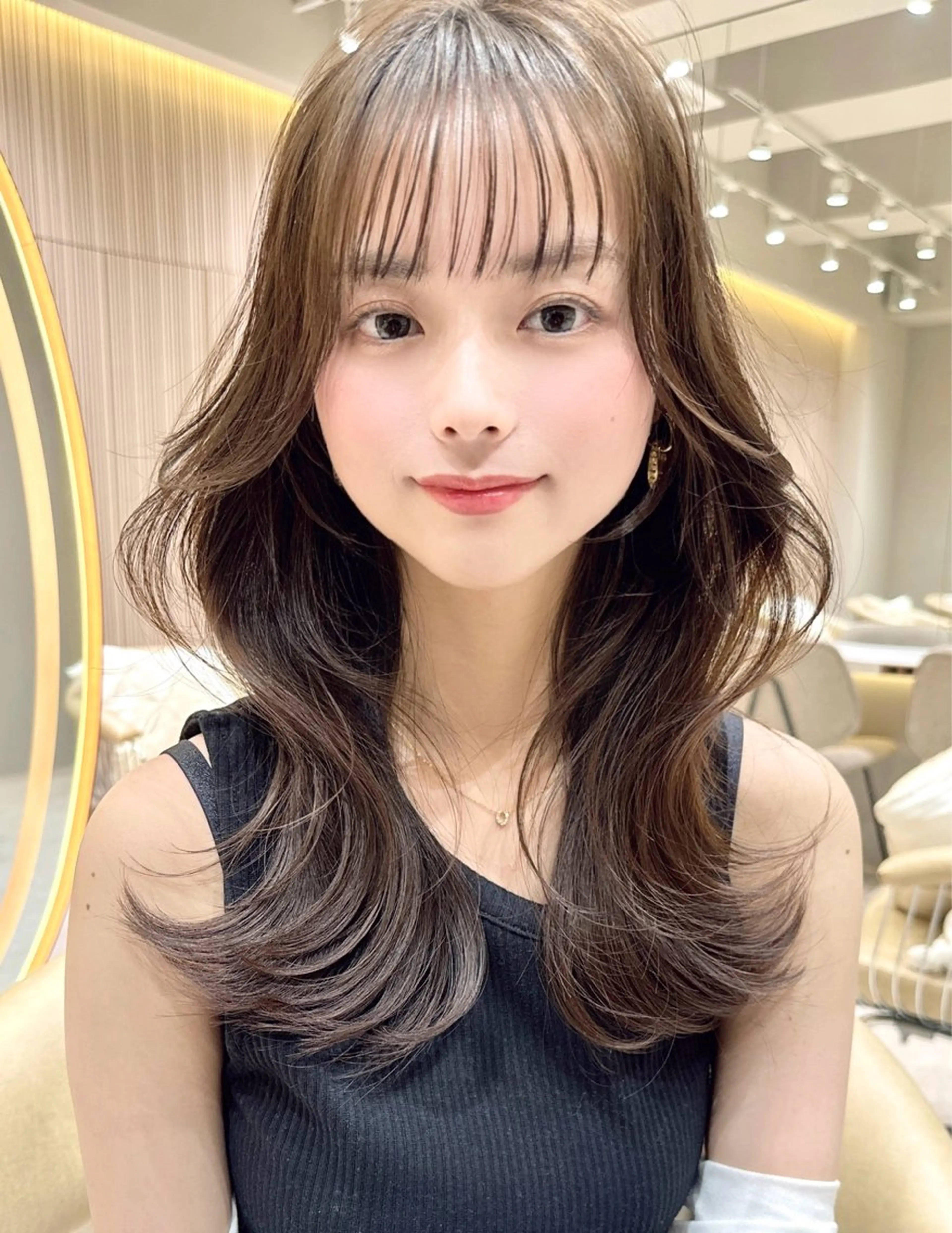 ミディアム カット ヘアカラー トリートメント ❤️ブリーチなし💚 ダブルカラー平野実花のヘアスタイル