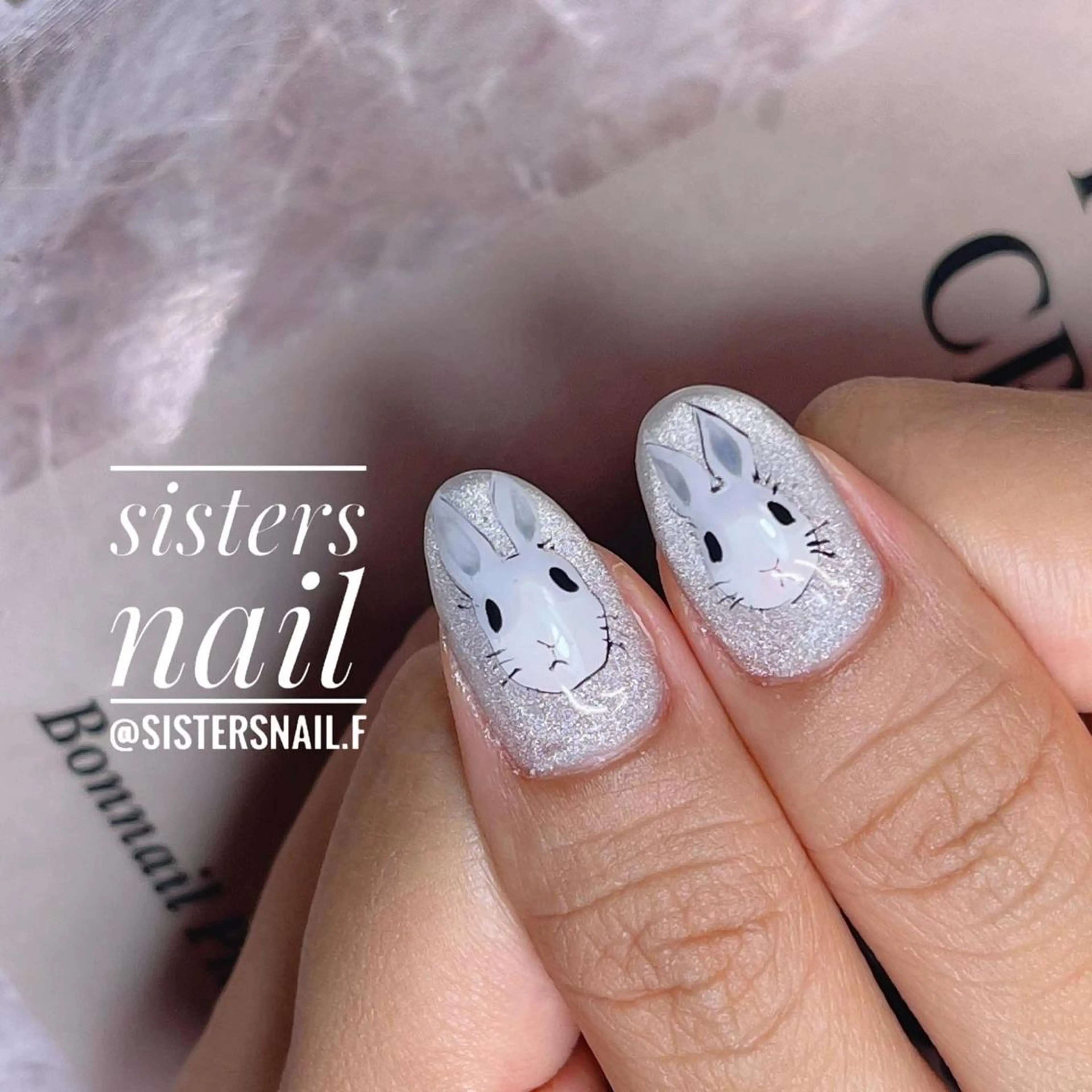 ネイル アニマル柄 アートネイル 韓国ネイル マグネットネイル sisters nail.fのネイルデザイン