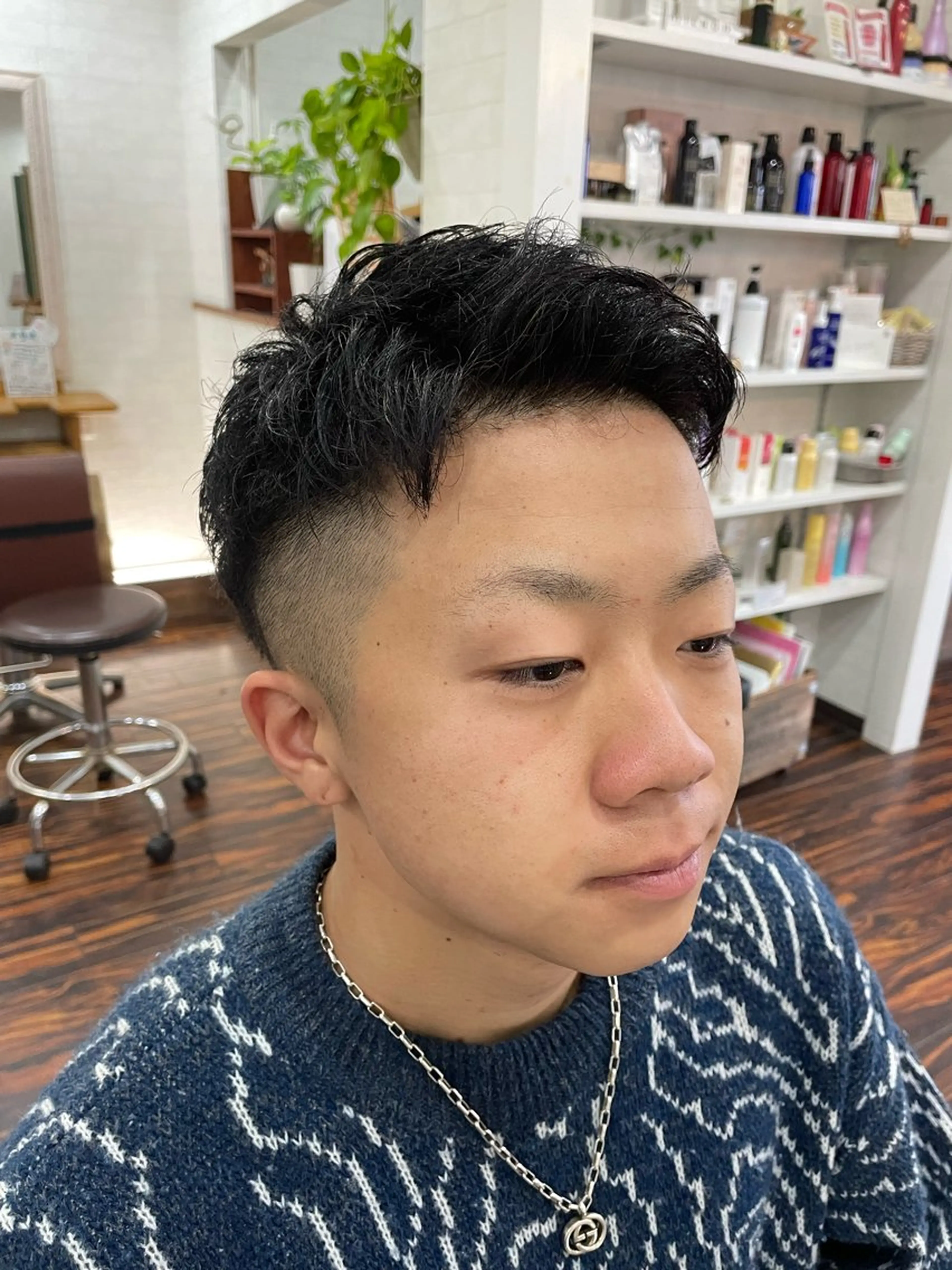 ショート メンズ アップバング ツーブロック ショートヘア カット パーマ Hair  create Mano所属・堀一樹/ メンズヘア/パーマのヘアスタイル