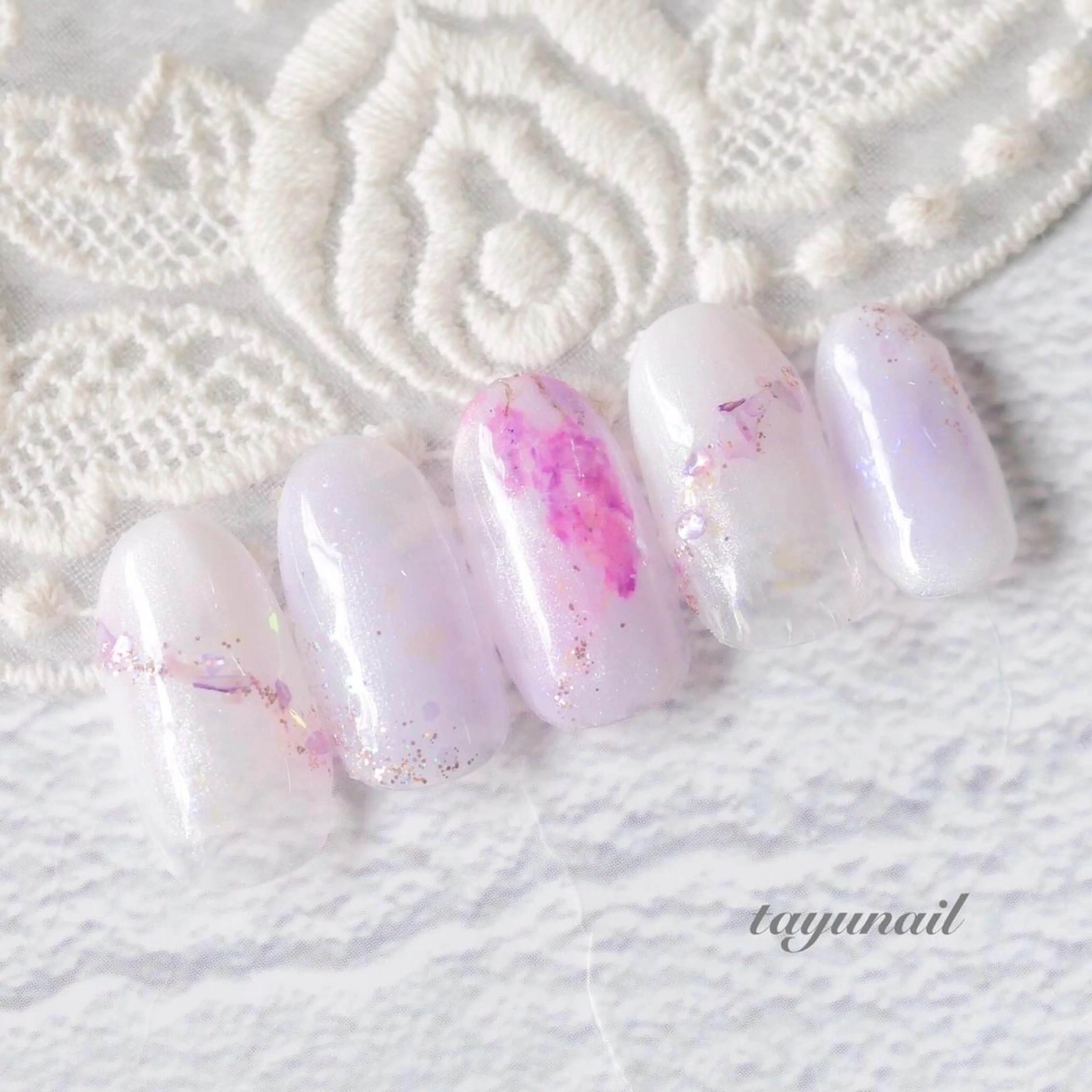 ネイル アートネイル フラワーネイル ジェルネイル ニュアンスネイル ワンカラーネイル ネイルサロン 【たゆnail】のネイルデザイン