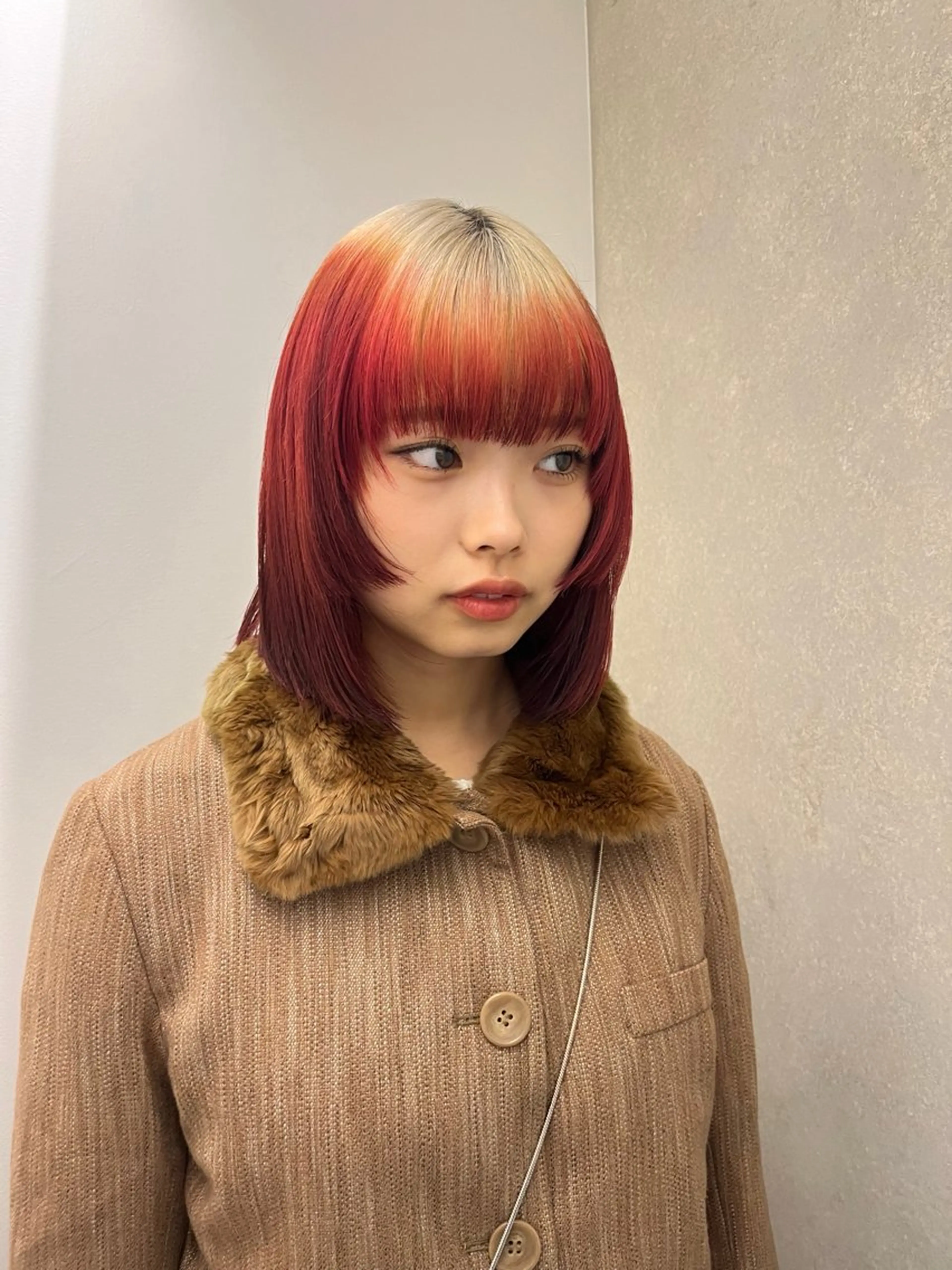 ミディアム カラー ベージュカラー 黒髪 ブラウンカラー レッドカラー ホワイトベージュ ヘアカラー 吉祥寺/個性派/ kazuha🩰のヘアスタイル