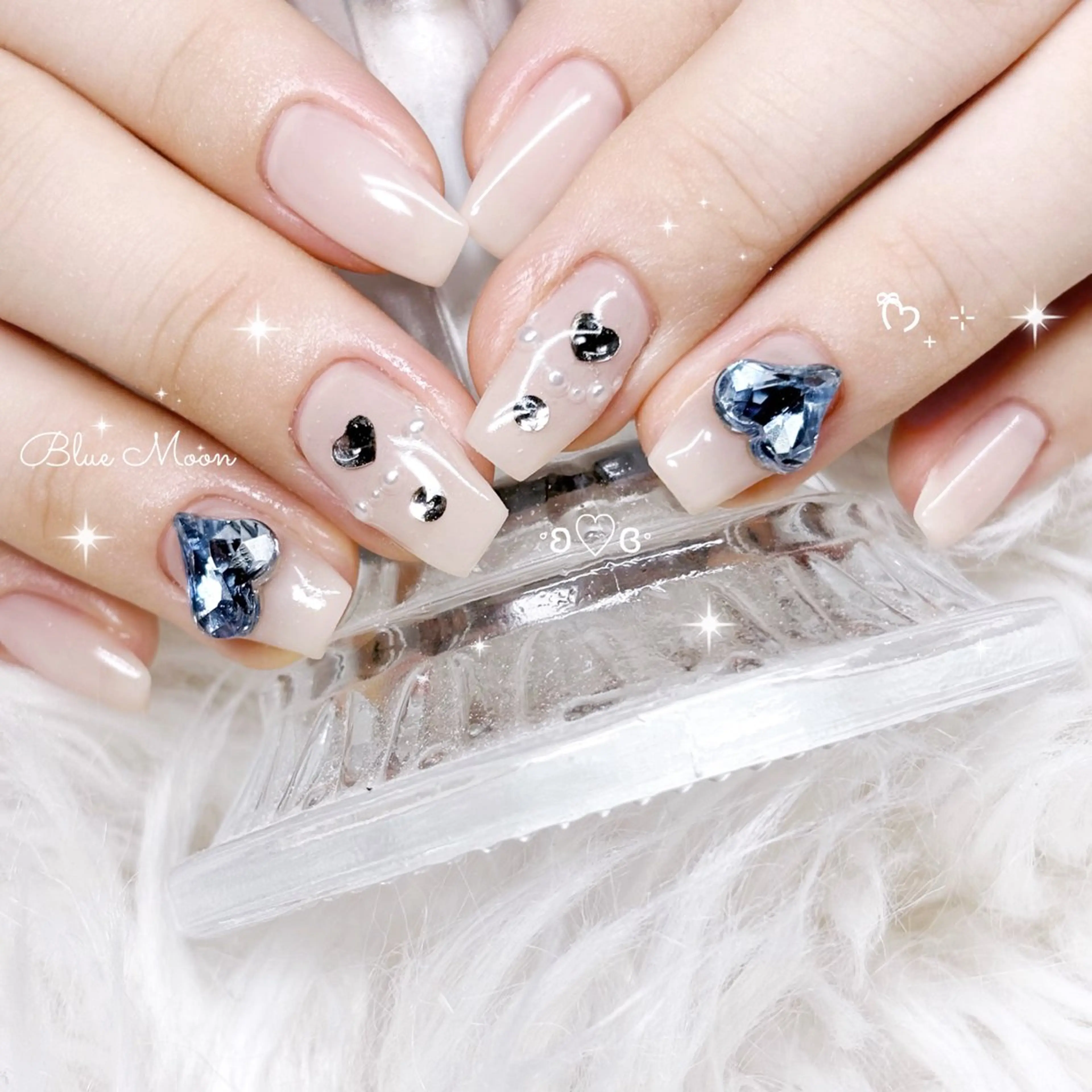 ネイル ハート ハンドネイル フットネイル nail salon Blue Moonのネイルデザイン