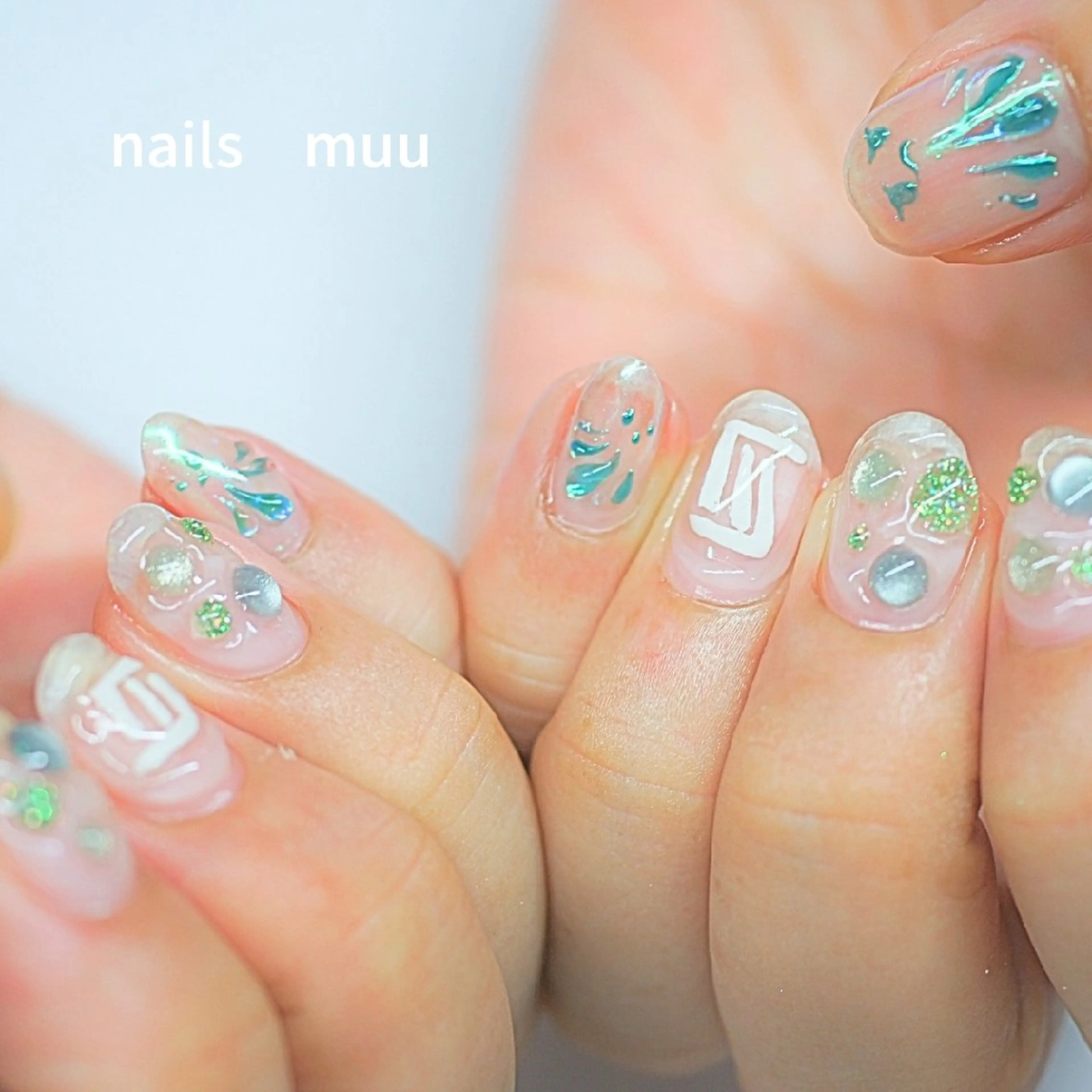 ネイル アートネイル クリアネイル ハロウィン ハンドネイル nails muu まゆのネイルデザイン