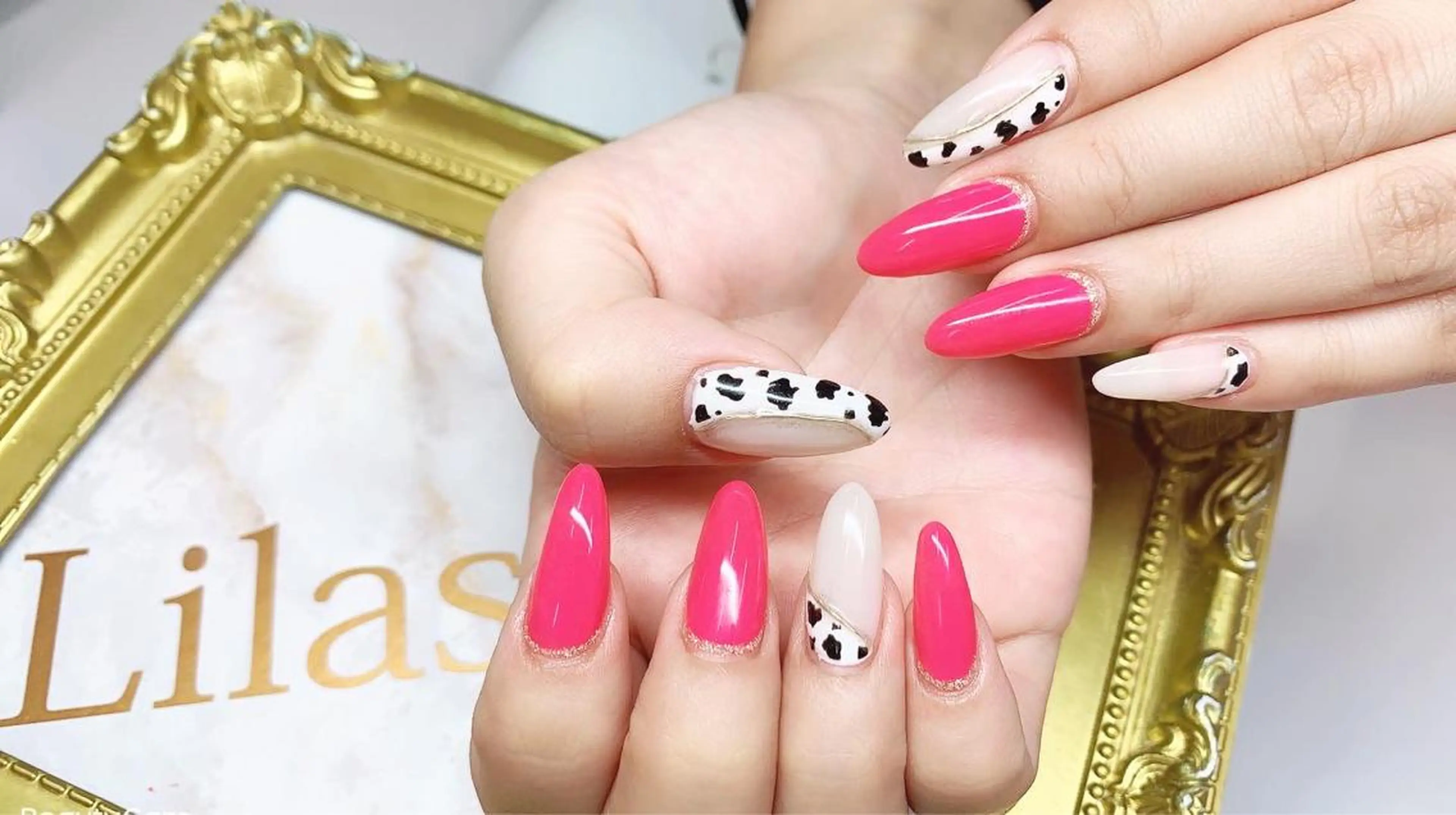 ネイル ジェルネイル ハードジェル ロングネイル ニュアンスネイル ピンク Lilas Nailのネイルデザイン