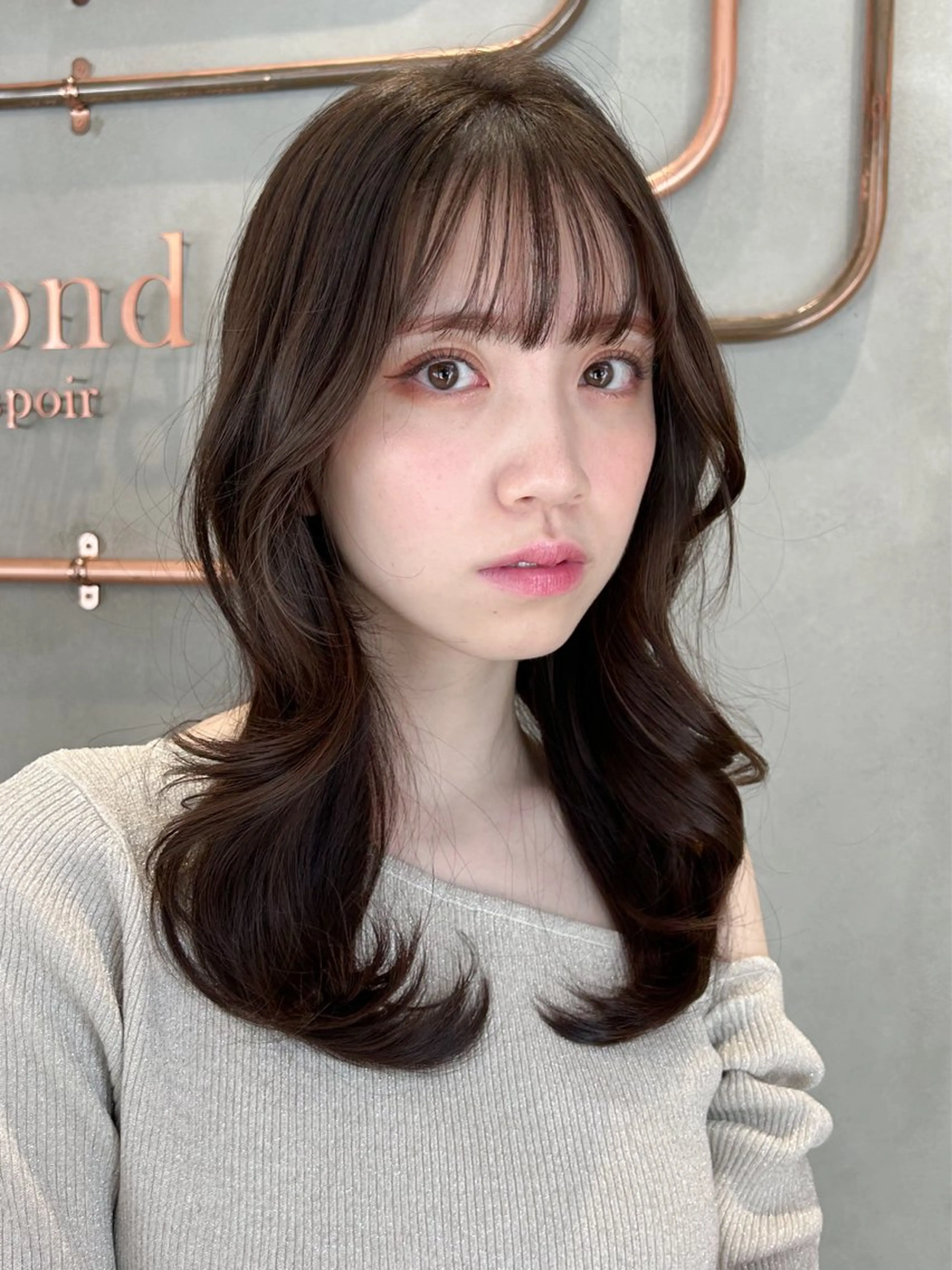 セミロング 韓国ヘア🇰🇷／艶 カラー🫧/木村和生のヘアスタイル