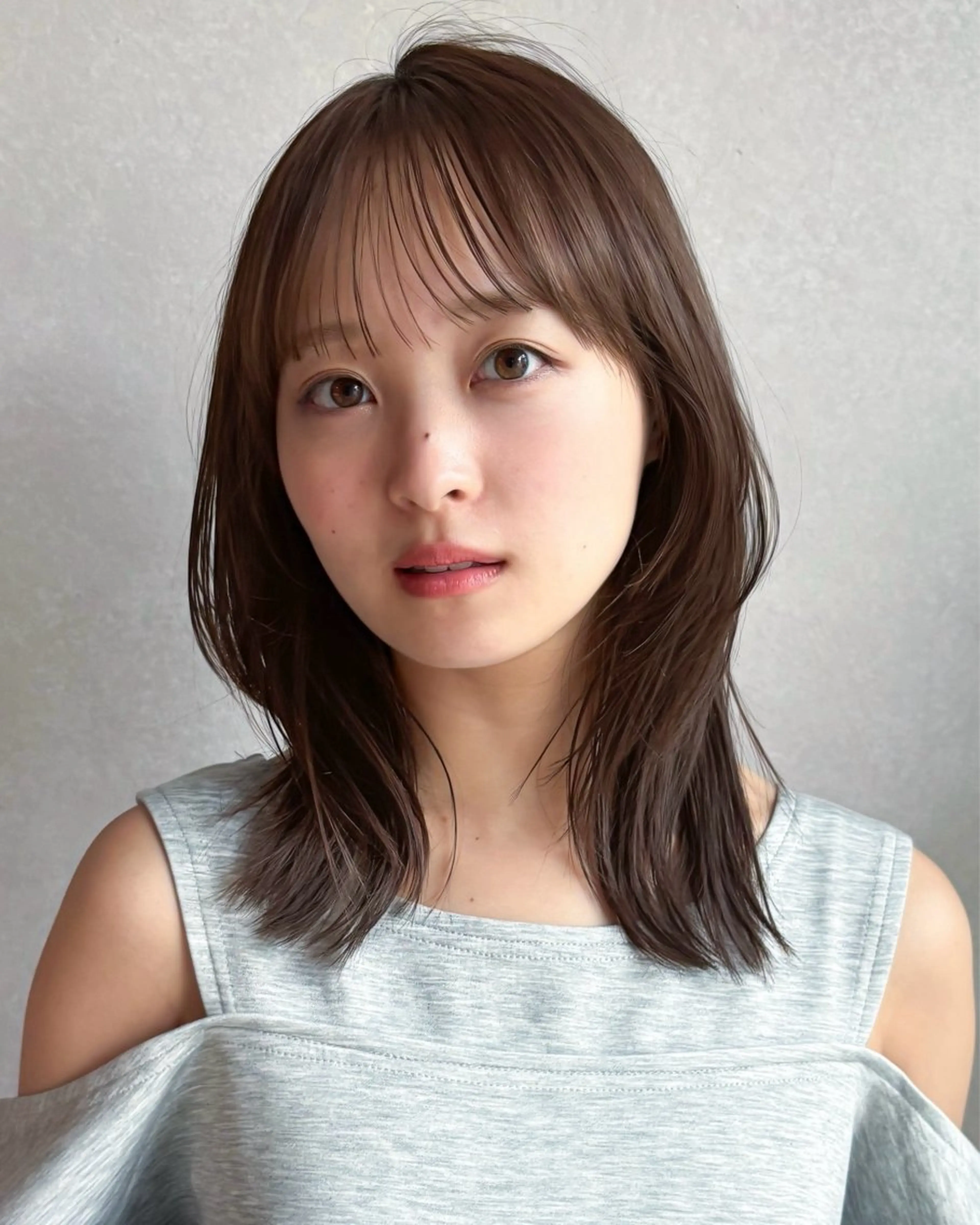 ミディアム カラー ren ボブロブ/ミディアムのヘアスタイル