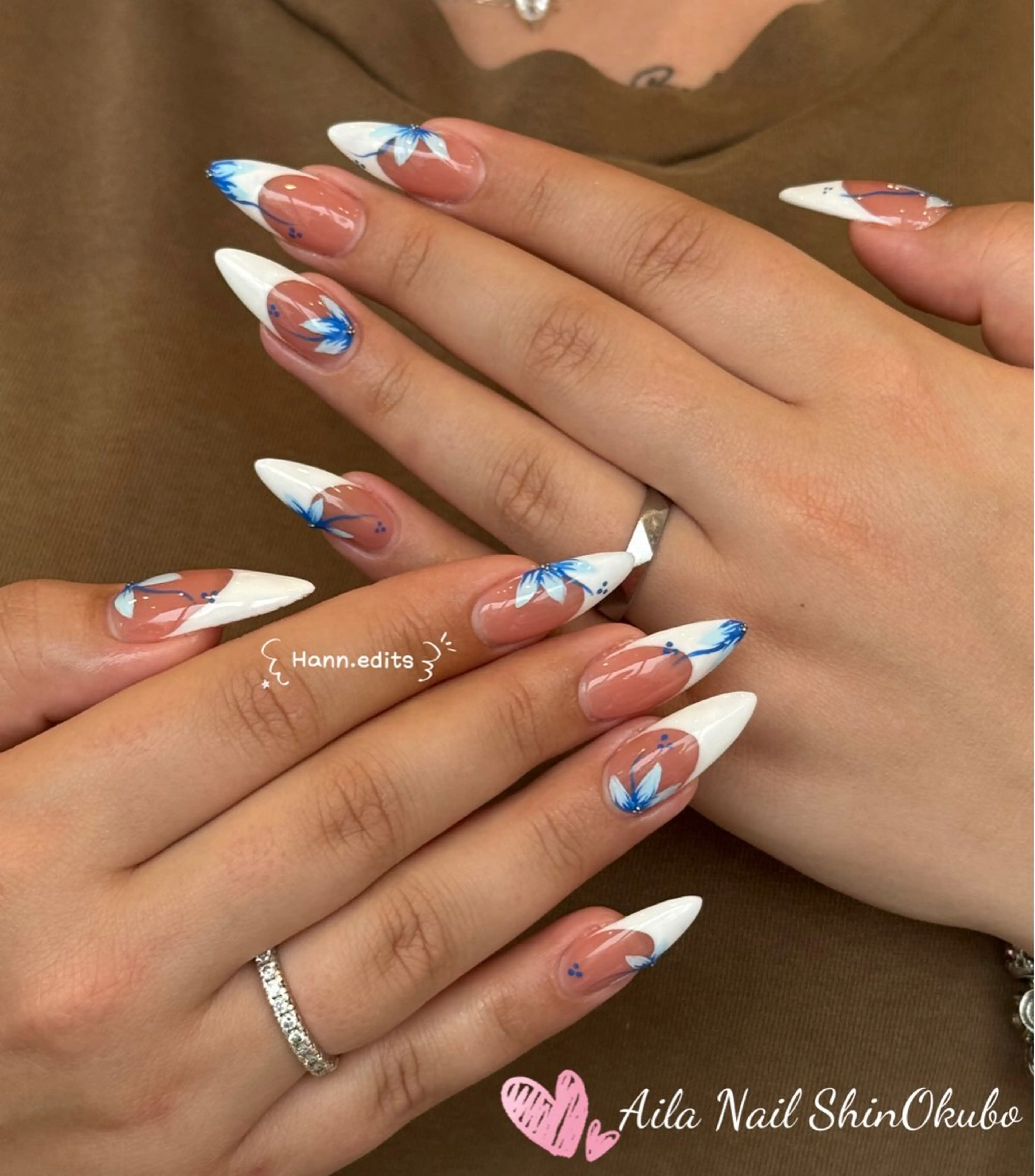 ミディアム 韓国風ヘア ハンドネイル Aila Nail HanChanのネイルデザイン