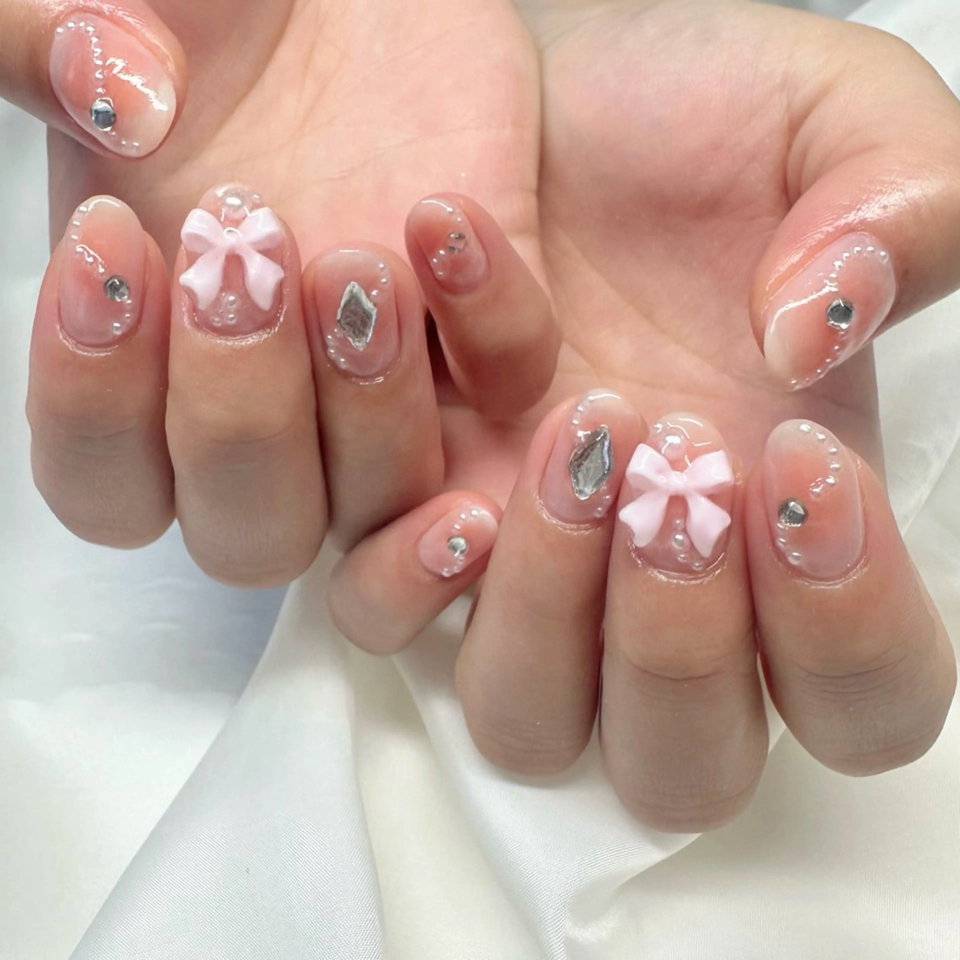 ネイル アートネイル チークネイル クリアネイル 氷ネイル・うるうるネイル 韓国ネイル 🪞KAPE NAIL 🪞のネイルデザイン