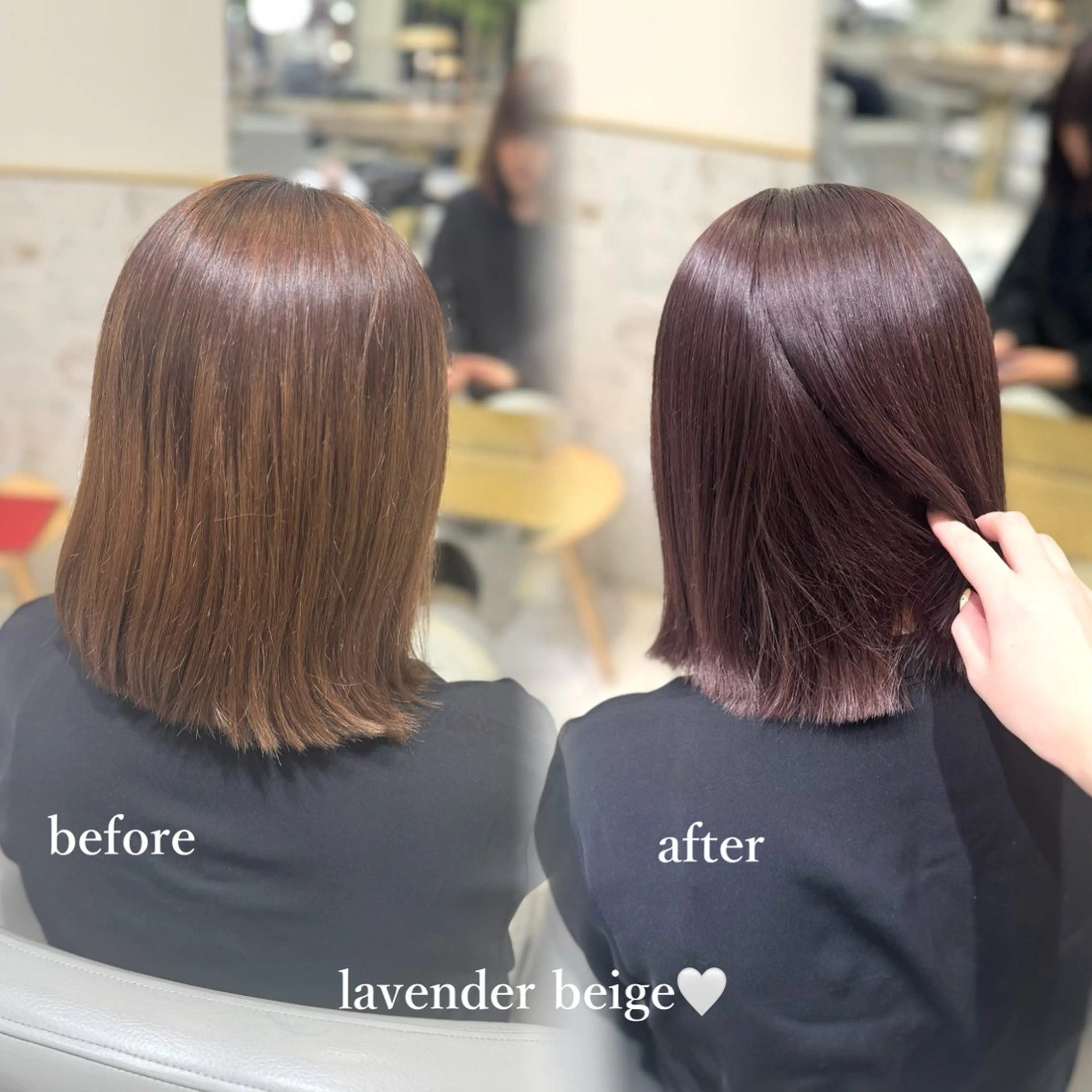 ミディアム カラー ベージュカラー ラベンダーカラー ラベンダーベージュ costes 今井芽依のヘアスタイル