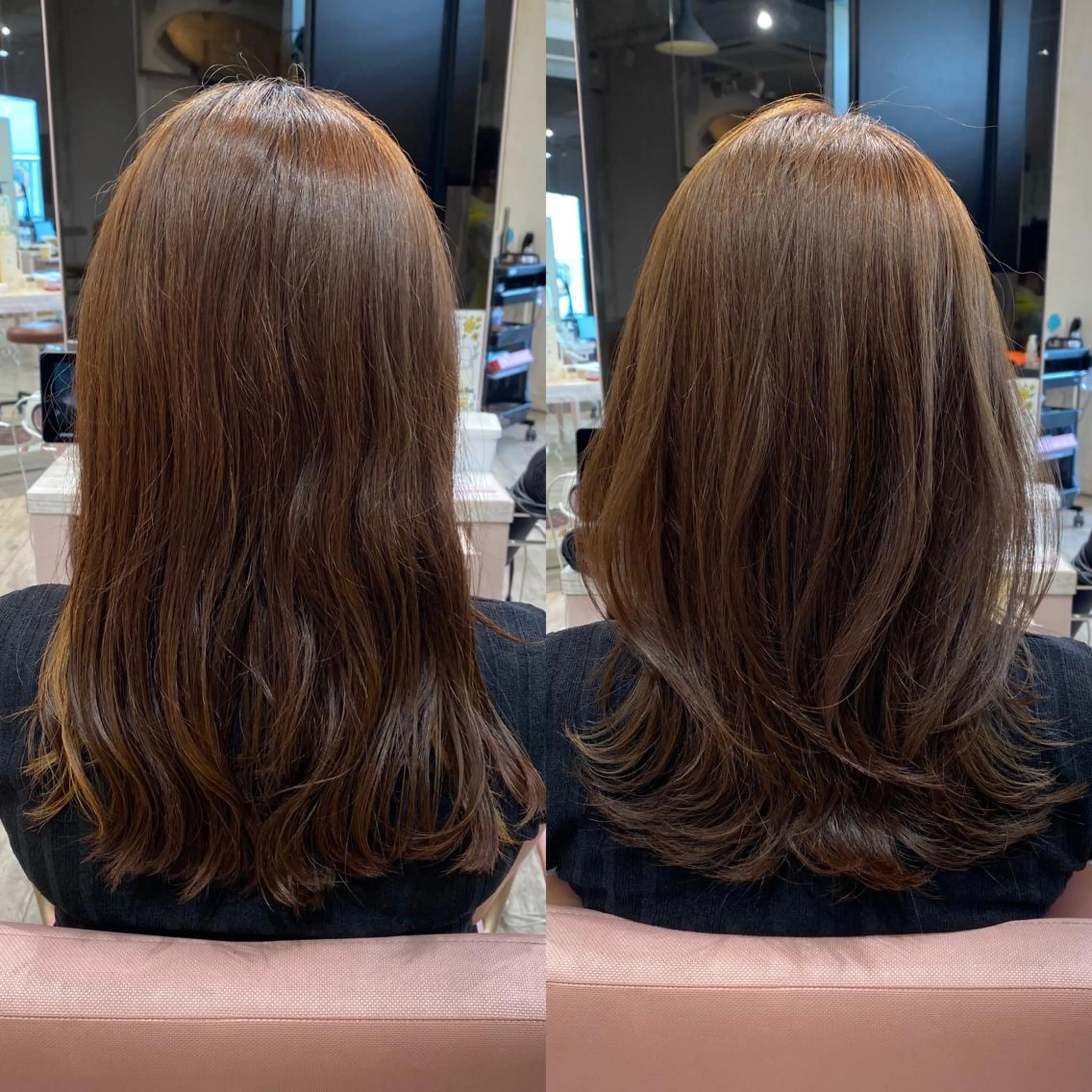 セミロング 顔まわりカット🌟 くびれヘア/寺門遥輝のヘアスタイル