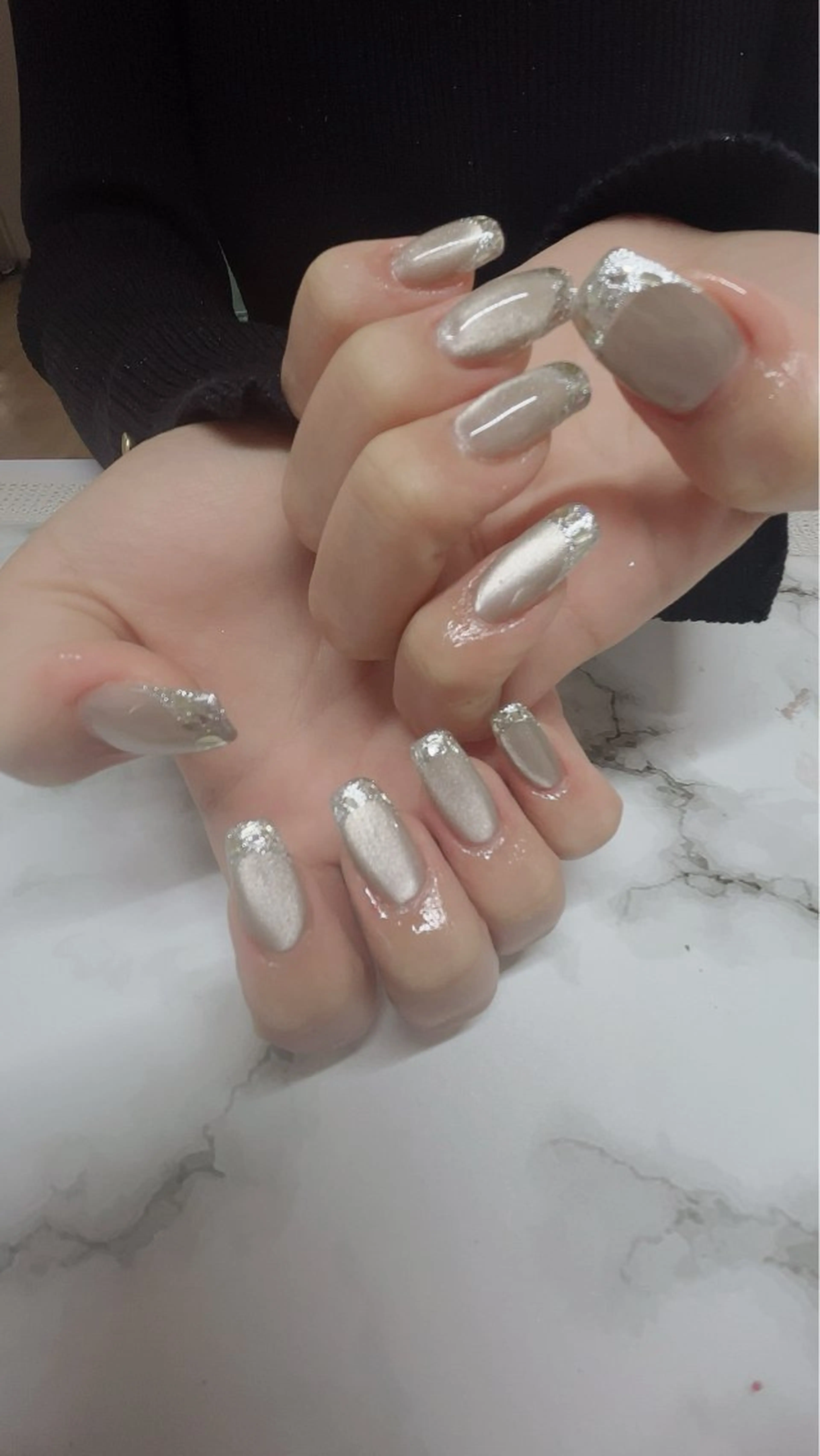 ネイル 長さ出し フレンチネイル マグネットネイル Star Beautyのネイルデザイン