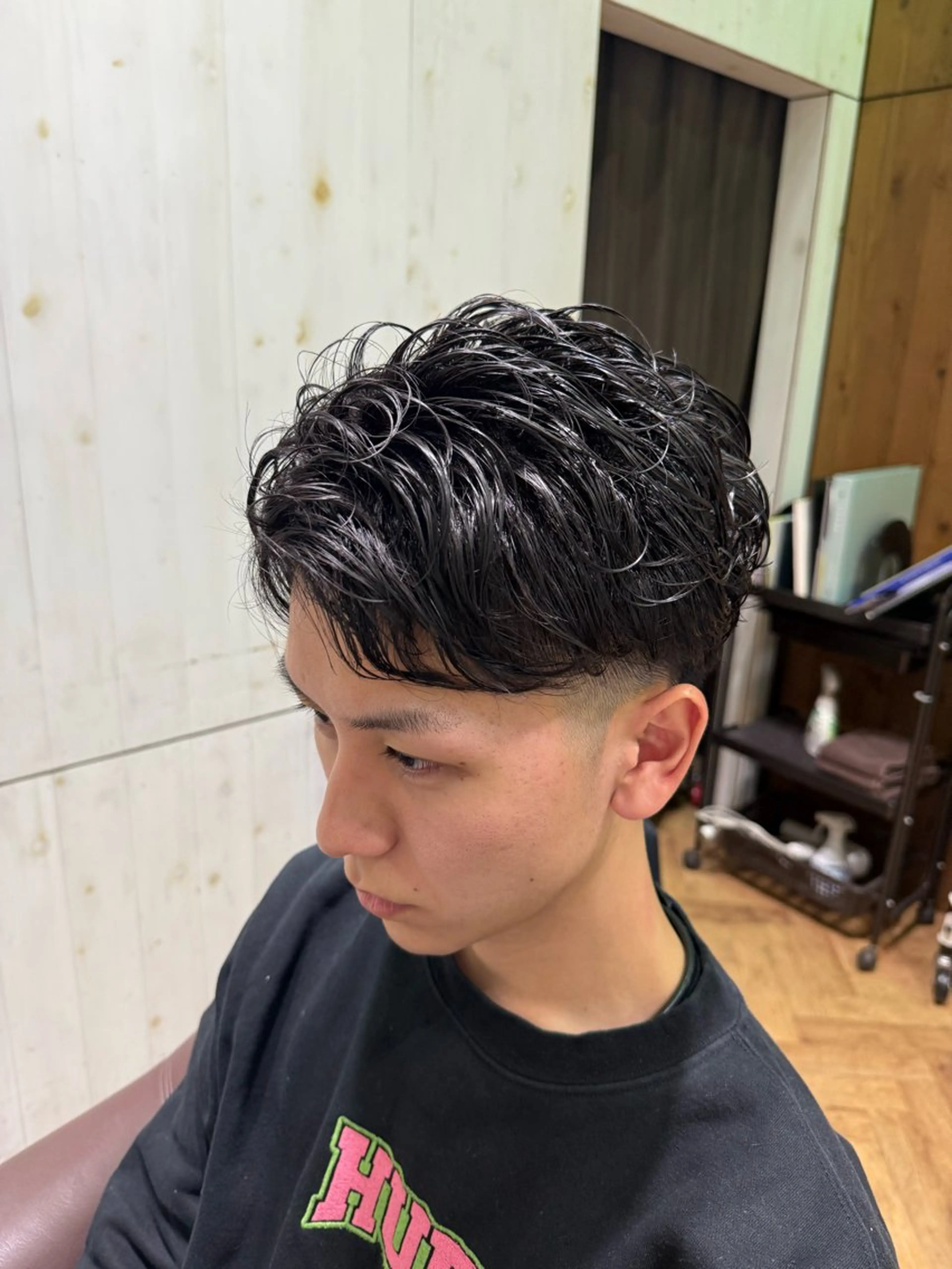 ショート パーマ メンズ メンズパーマ 溝口 槙里也のヘアスタイル