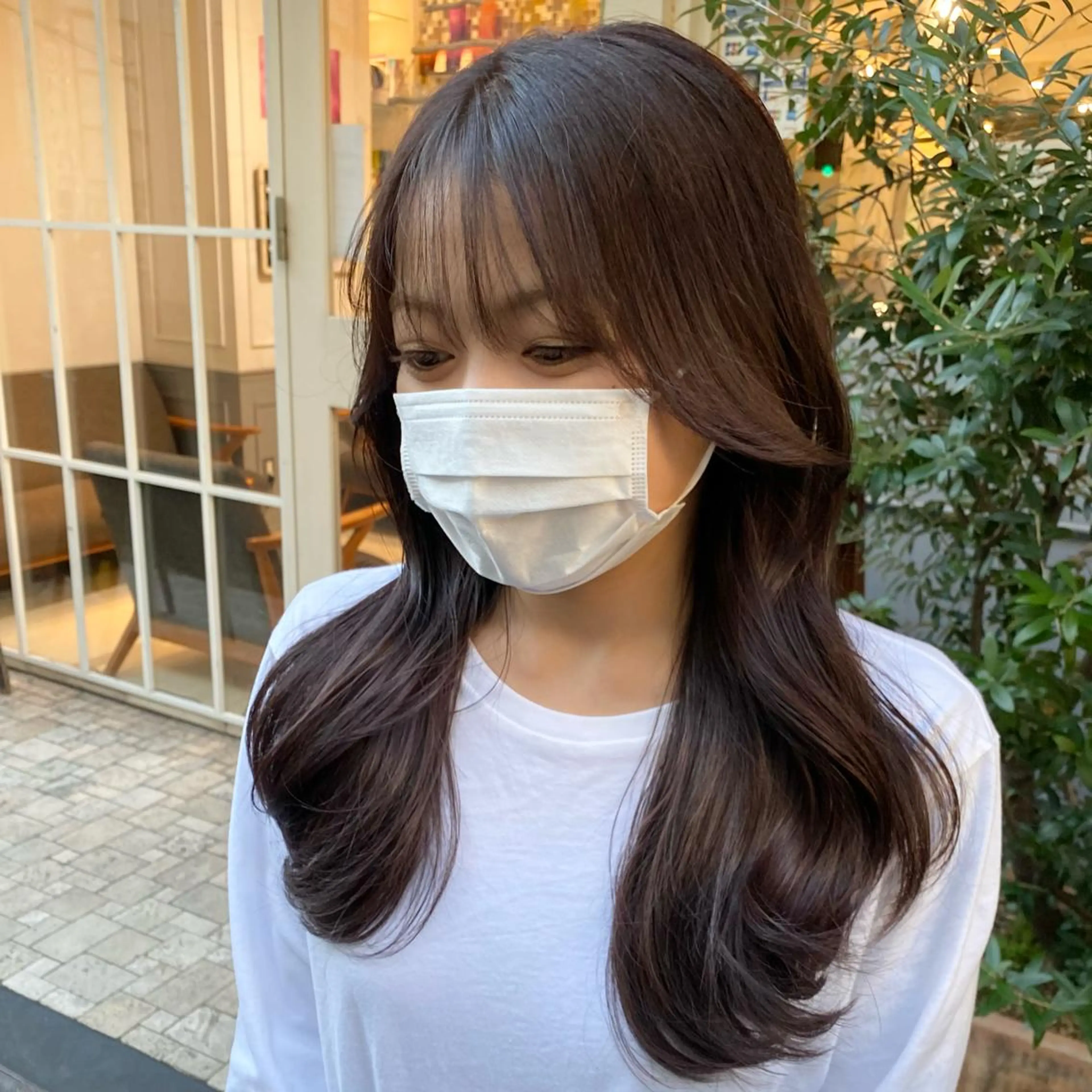 ロング カラー 透明感カラー グレージュ くびれヘア エギョモリ ヨシンモリ 横浜/レイヤーカット /韓国ヘア/佐藤記正のヘアスタイル