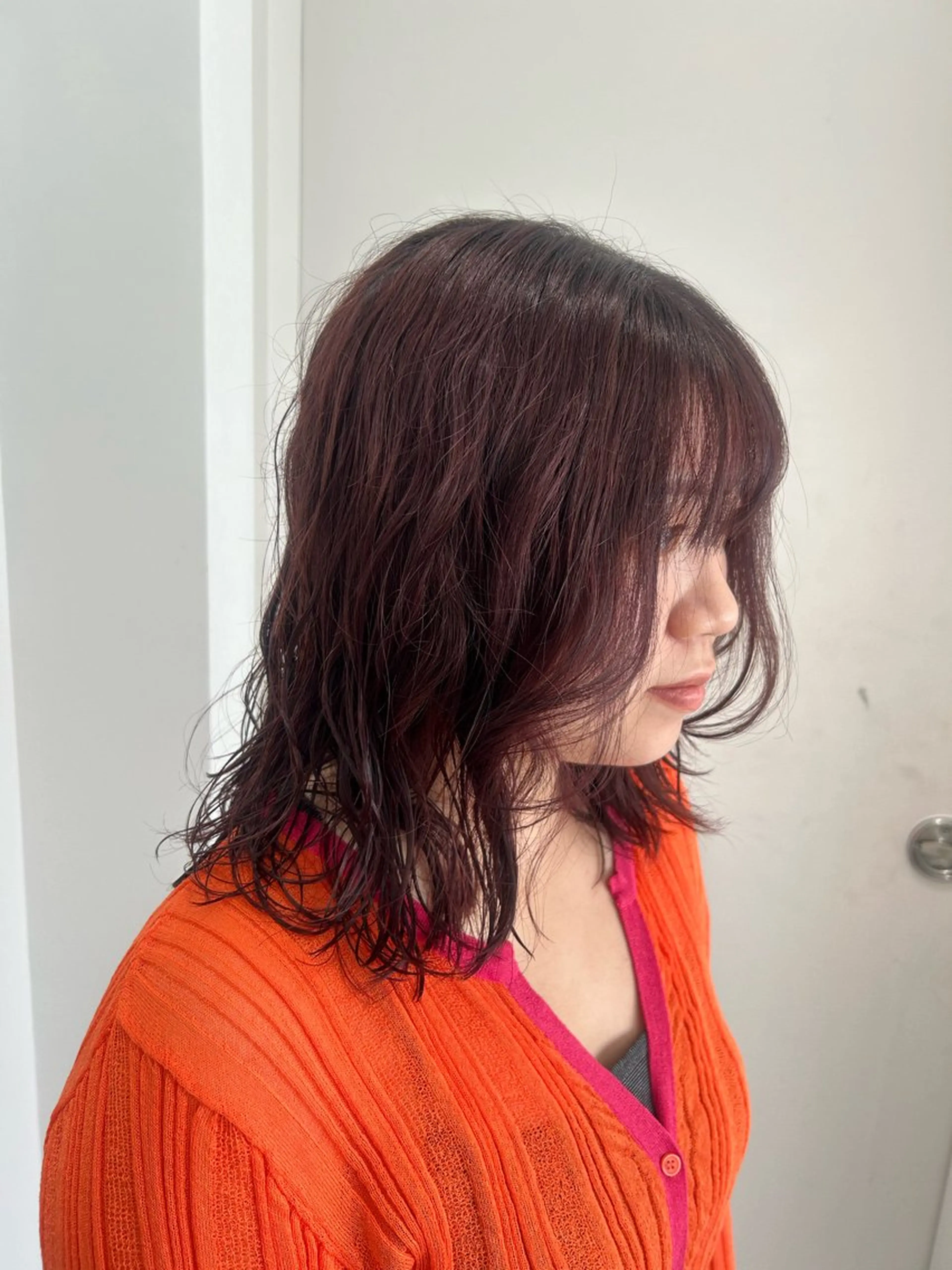 ミディアム カラー カット 縮毛矯正 愛結 暖色カラー🎀🩰のヘアスタイル