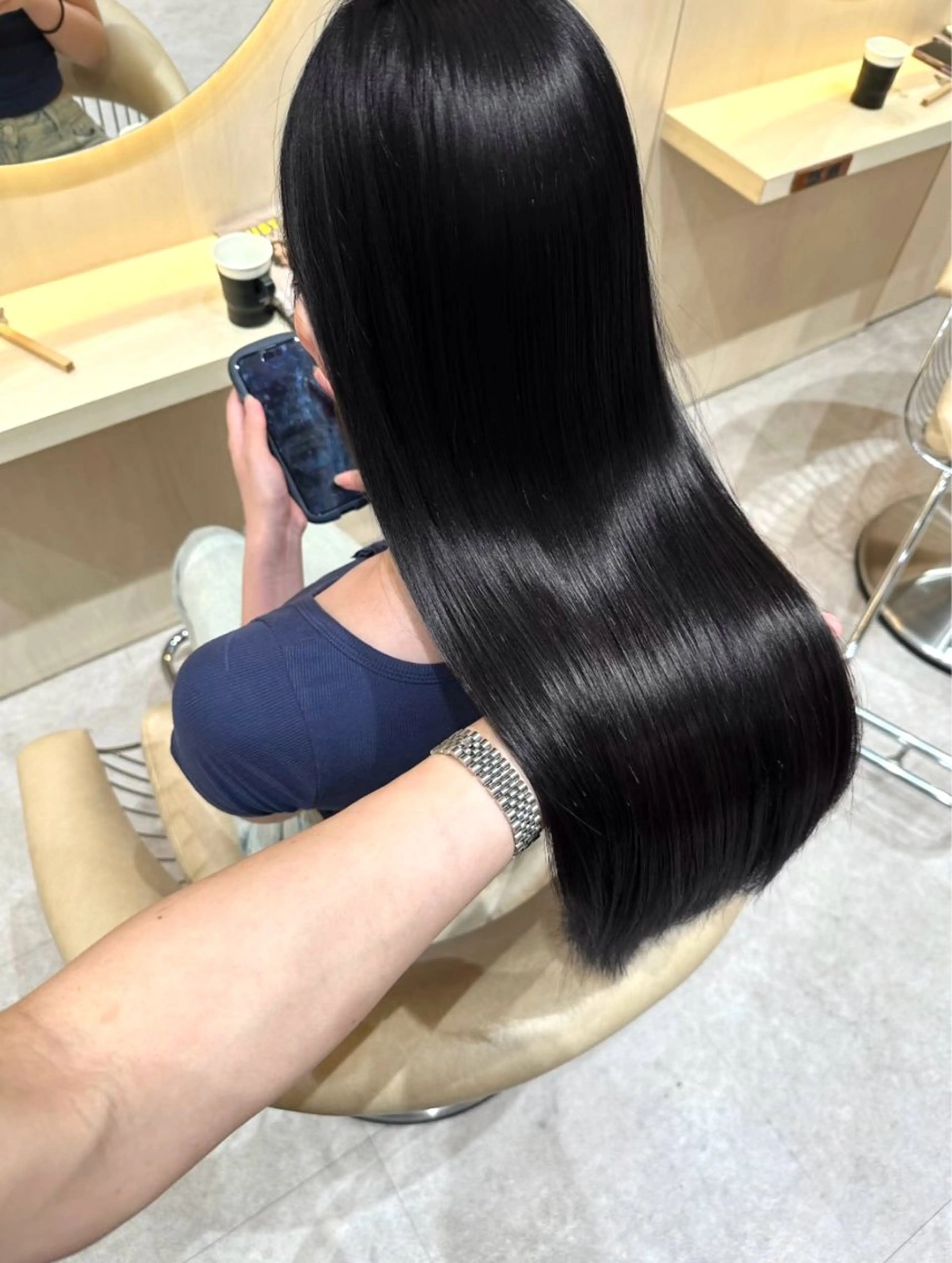 ロング ヘアカラー 縮毛矯正 縮毛矯正/透明感/ 松葉 晃明のヘアスタイル