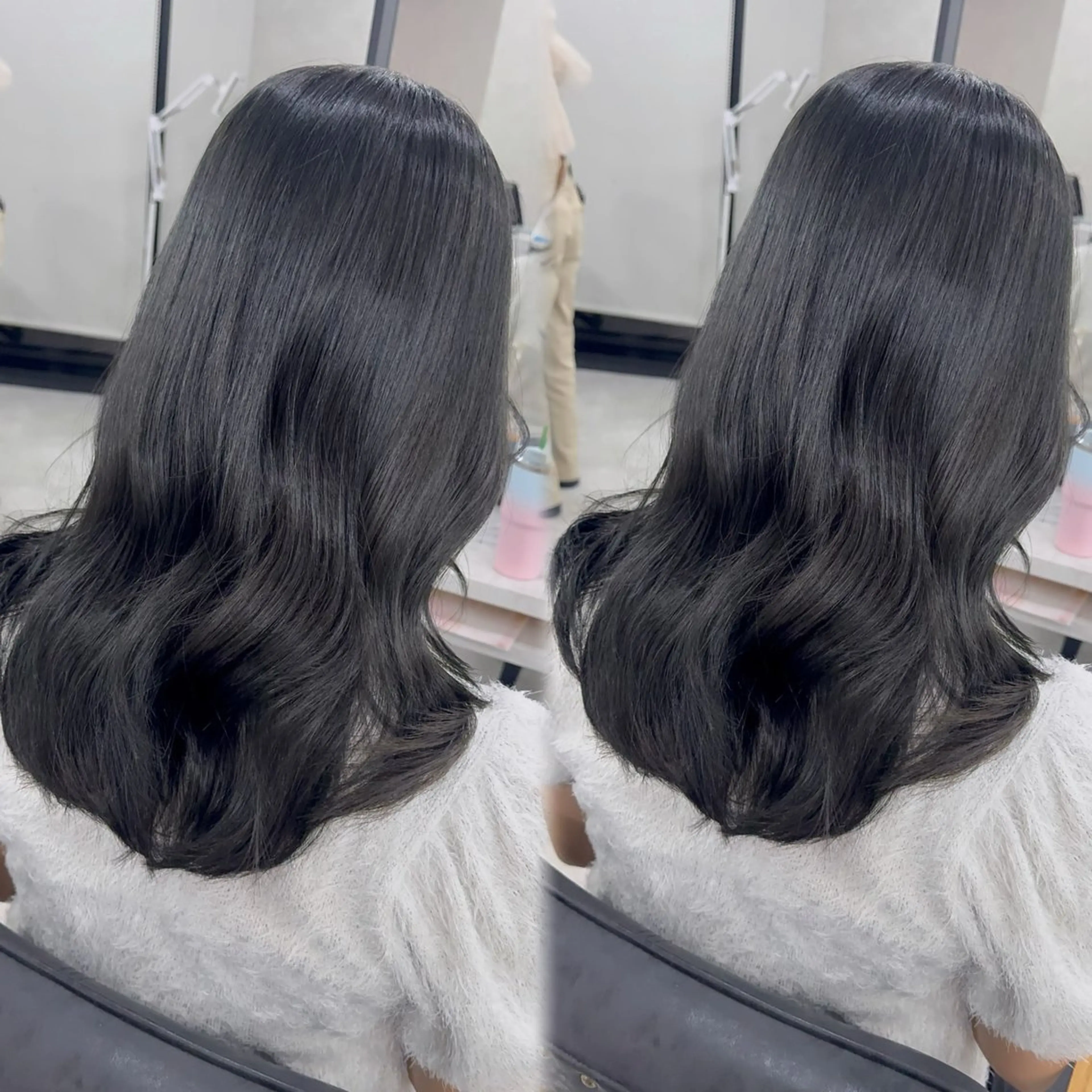 ロング カラー アッシュ アッシュブラウン ベージュカラー 黒髪 ブリーチ 赤み無し柔らかカラー 【梅田】madokaのヘアスタイル