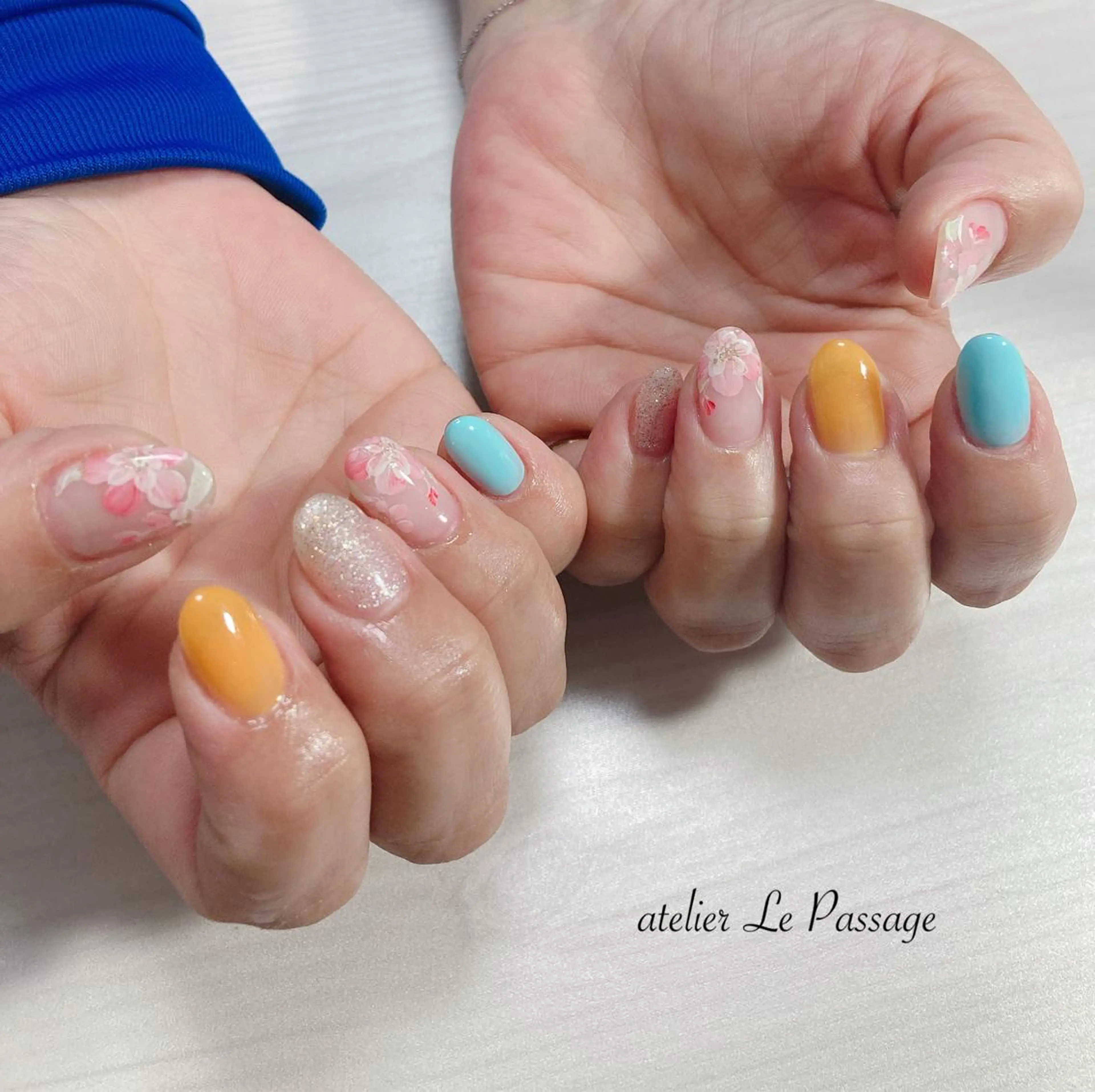 ネイル フラワーネイル ジェルネイル オフィスネイル パラジェル パステルネイル h nakatsukaのネイルデザイン