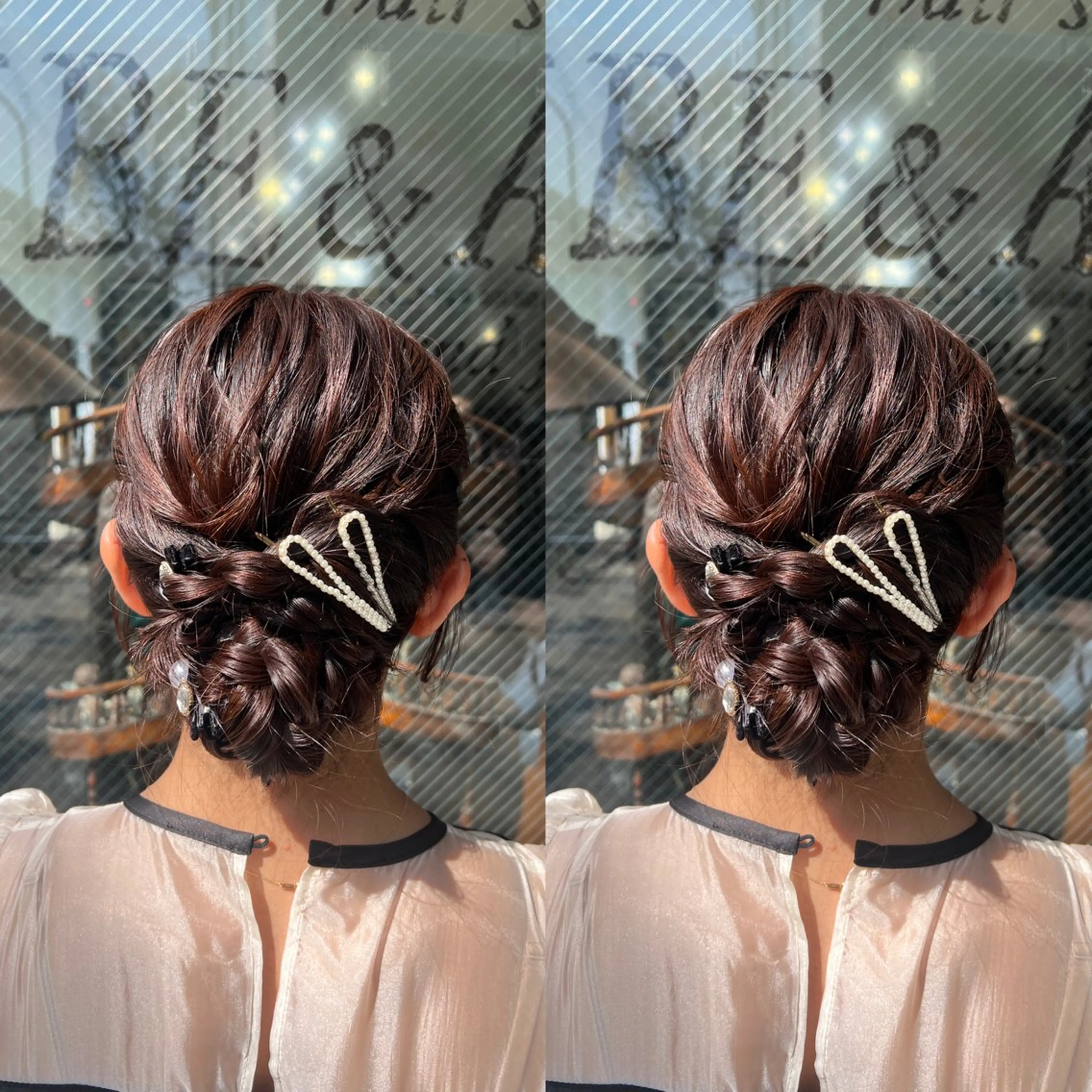 セミロング ヘアアレンジ ヘアセット ハイライト/レイヤー /ハイトーン/AOIのヘアスタイル