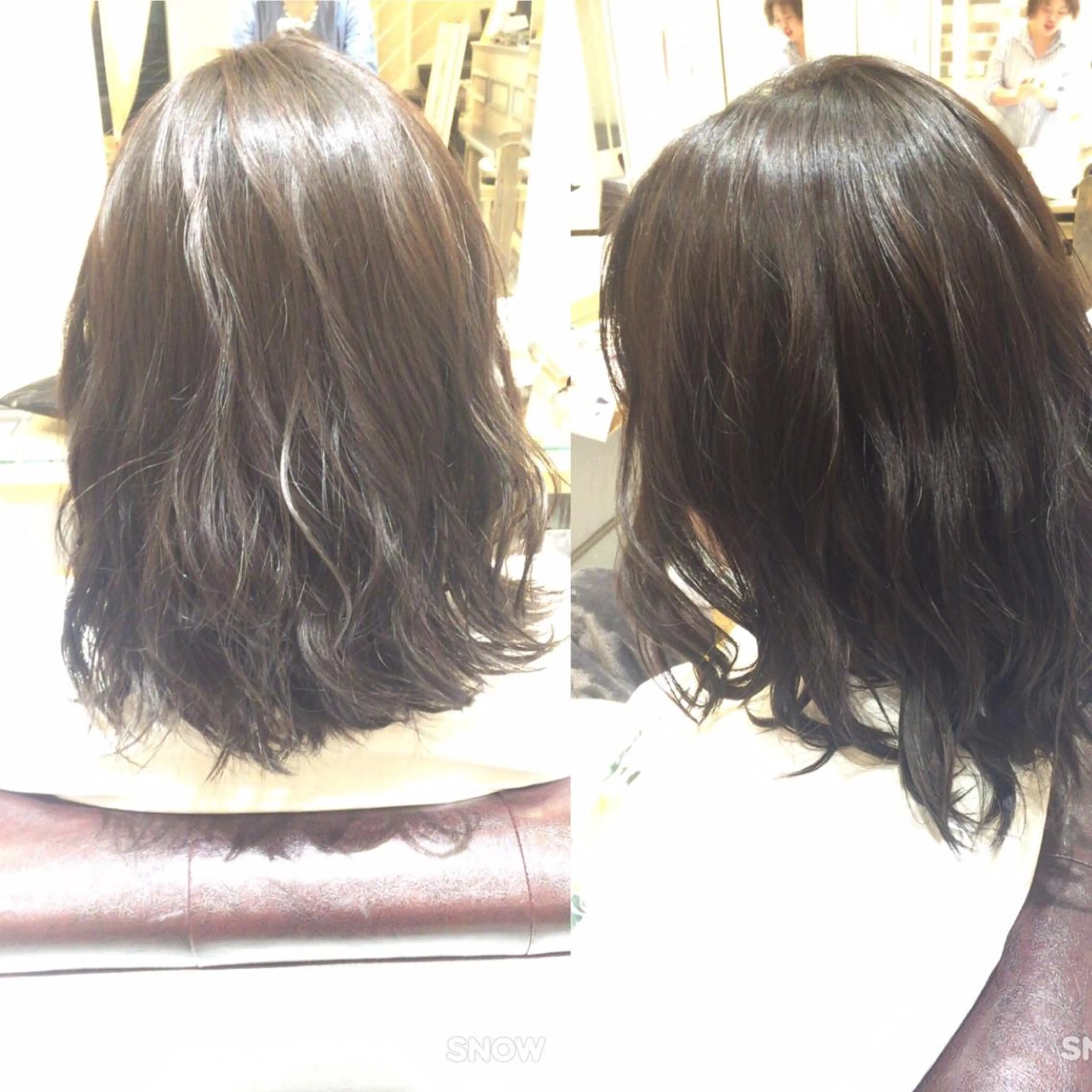 セミロング カラー アッシュ ベージュカラー ブリーチ 透明感カラー ブリーチなしカラー 【ツヤ髪美容師】 ツダケイスケのヘアスタイル