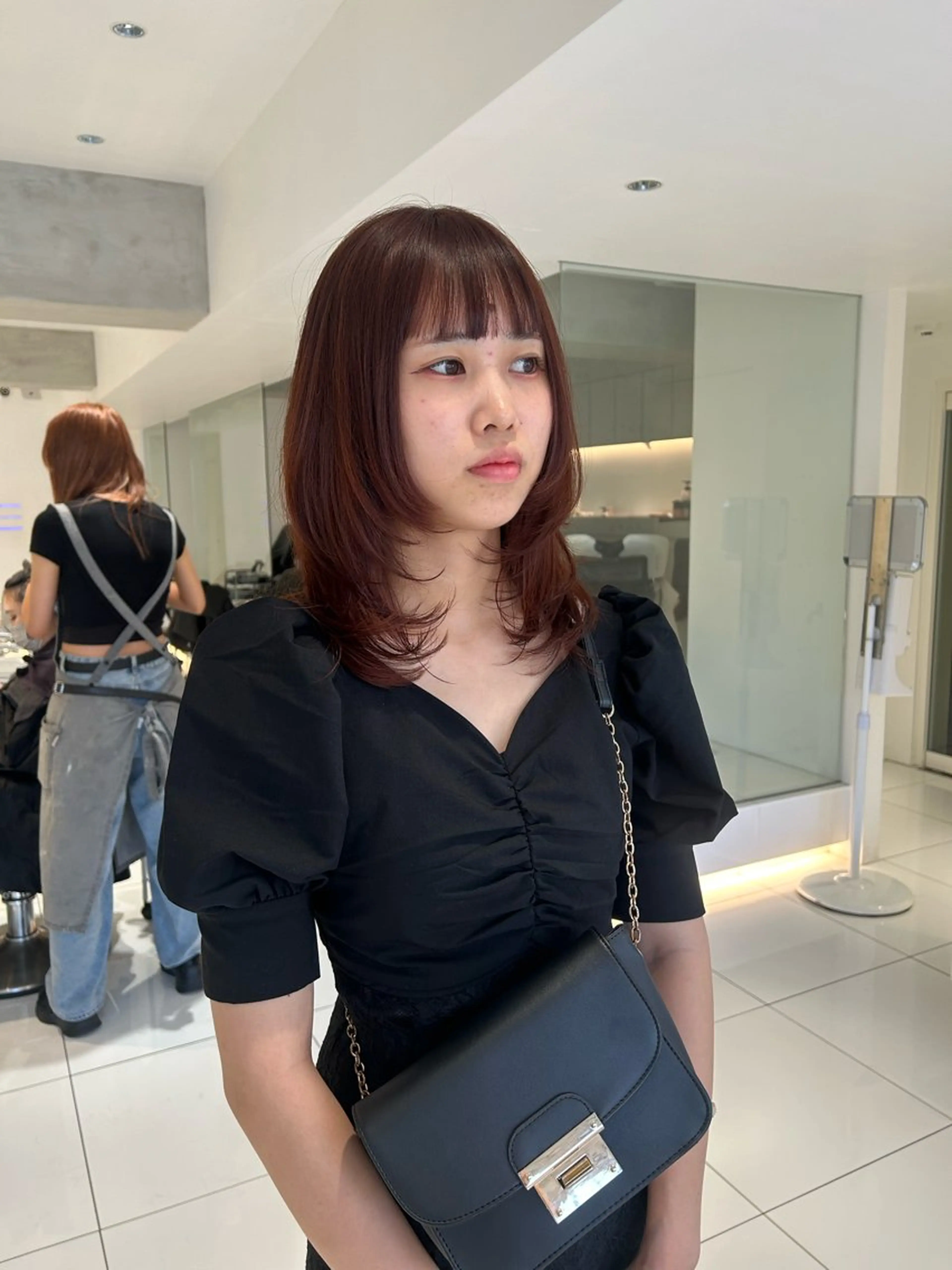ミディアム カラー ブリーチ ブラウンカラー 透明感カラー ピンクカラー ピンクブラウン カット ヘアカラー 海外レイヤー /NAGISAのヘアスタイル