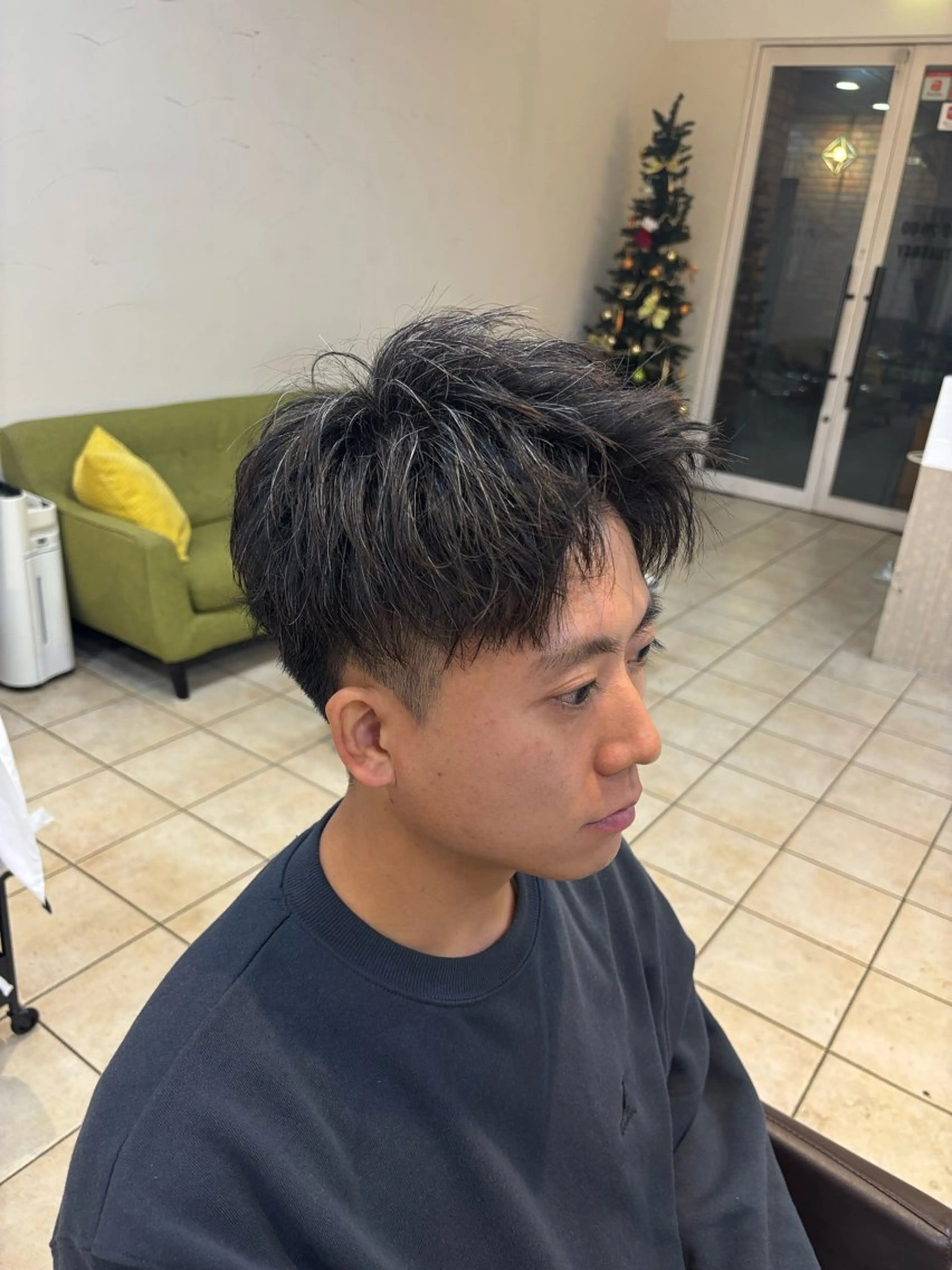 ショート メンズ アップバング ショートヘア スパイキーショート/ メンズパーマ/関内涼のヘアスタイル