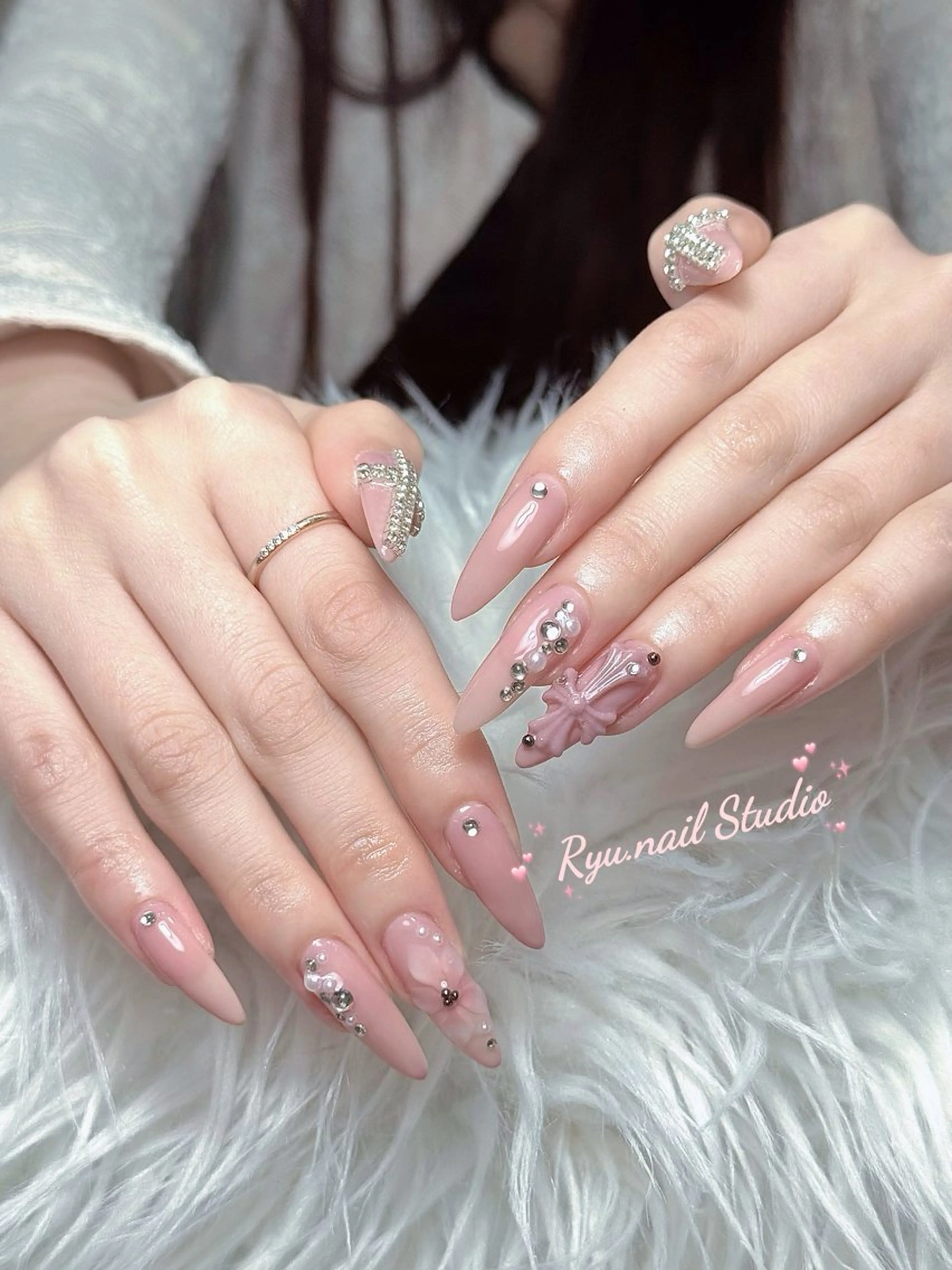 ネイル アートネイル ジェルネイル グラデーション マグネットネイル ニュアンスネイル ハンドネイル Ryu nail studioのネイルデザイン