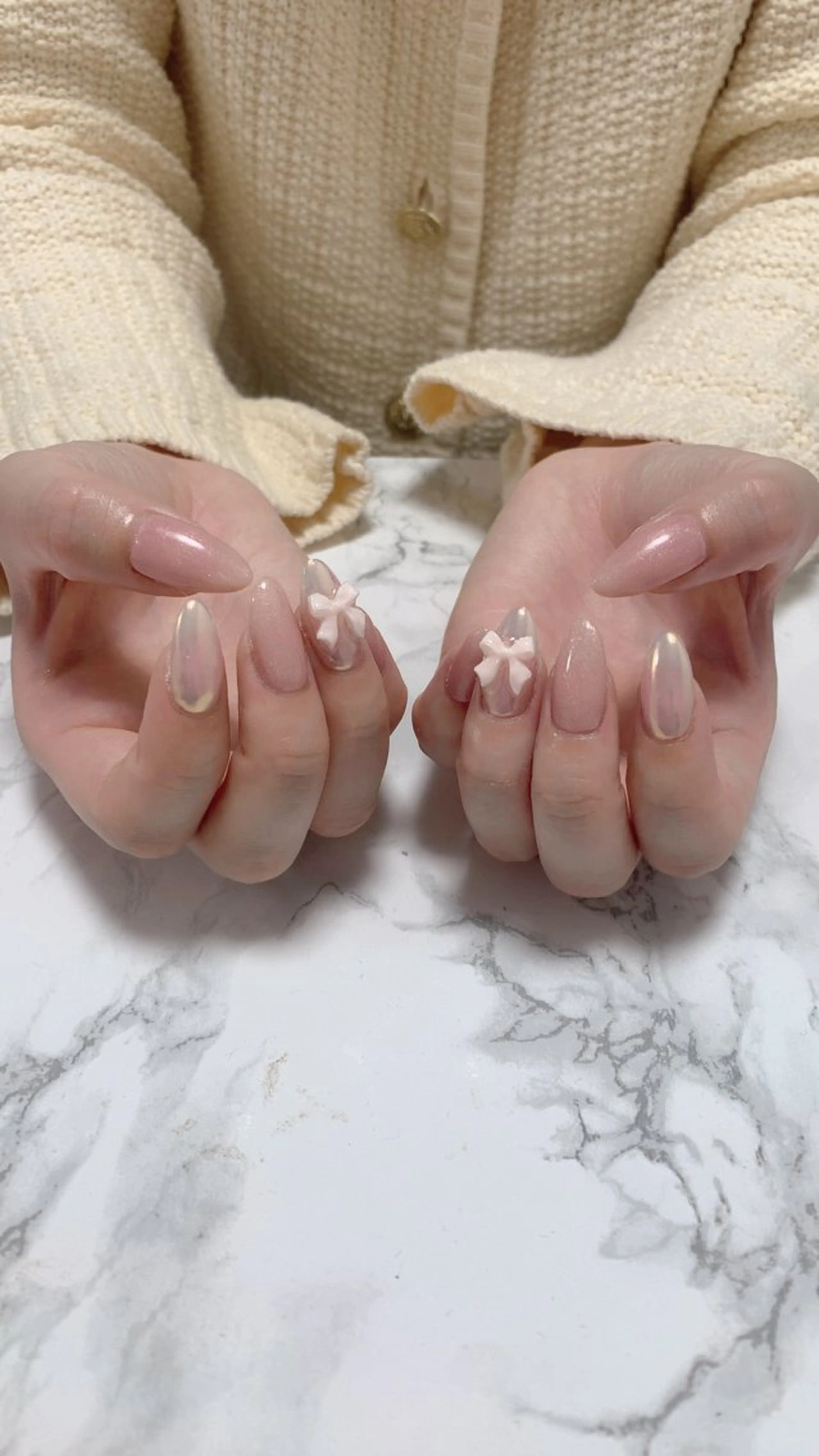 ネイル ハンドネイル はな💎ネイル ワンホン、長さ出しのネイルデザイン