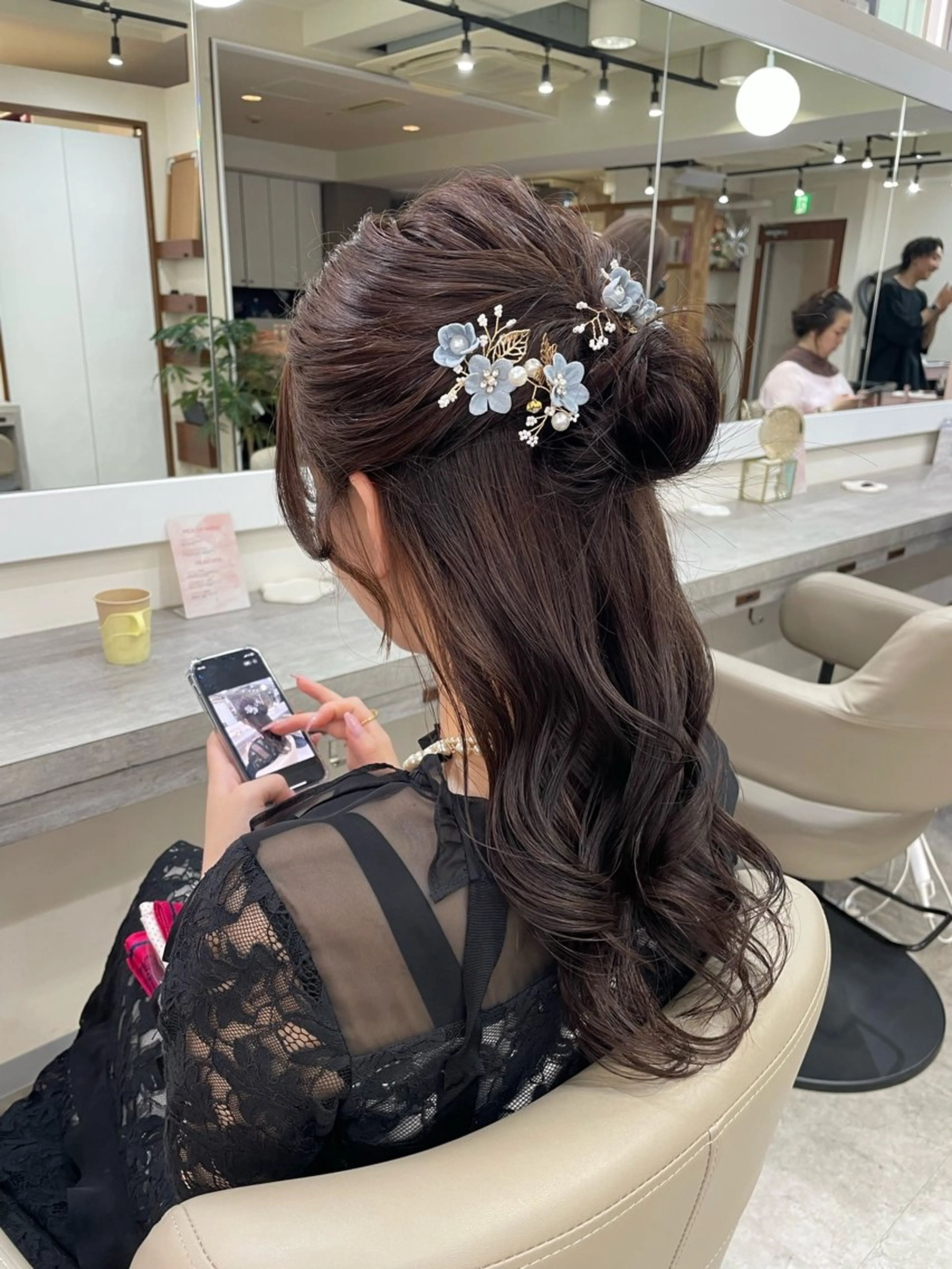 セミロング ヘアアレンジ ヘアセット 韓国風パーマ/ヘア セット/店長みづきのヘアスタイル