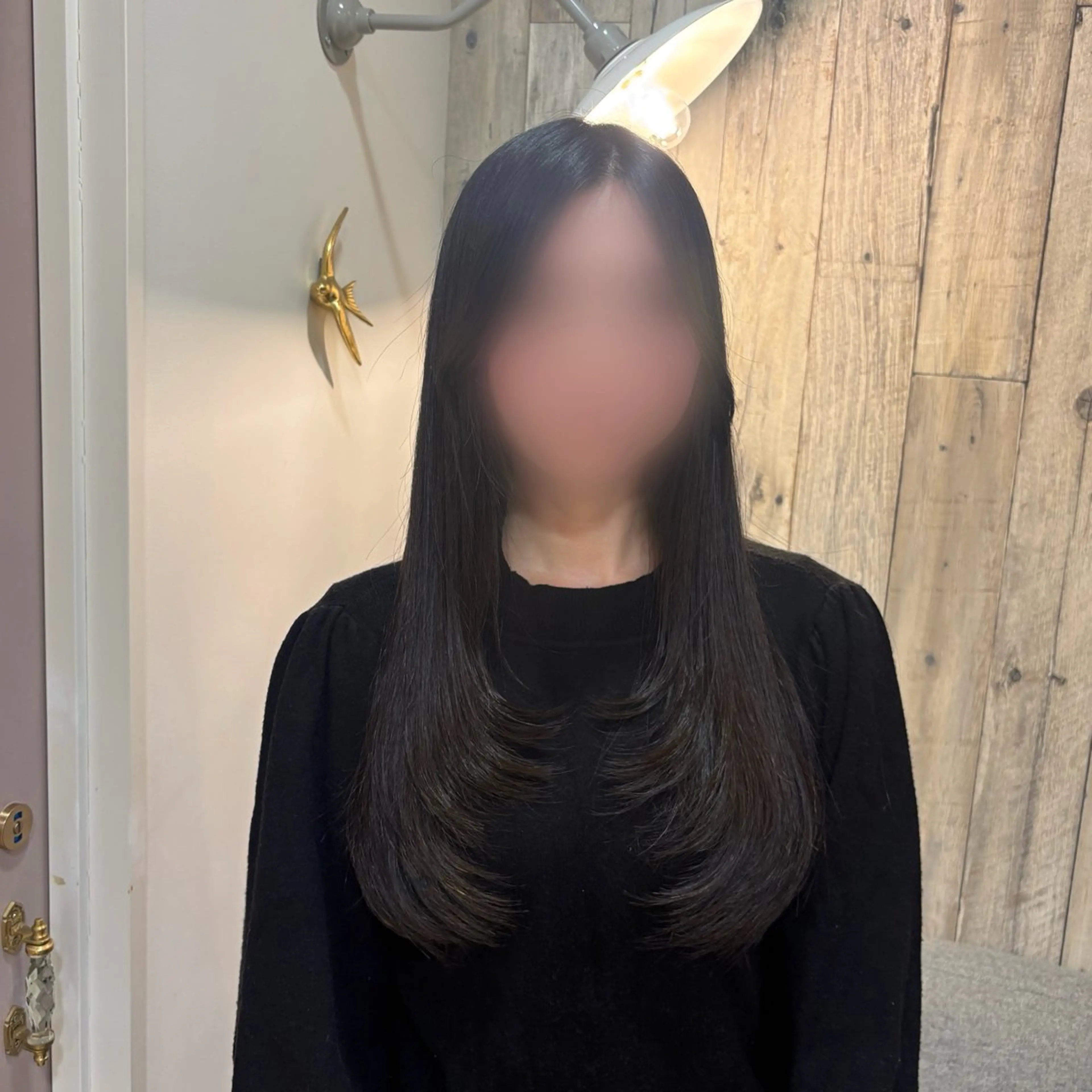 ロング 顔周りカット レイヤーカット 上村 七海のヘアスタイル