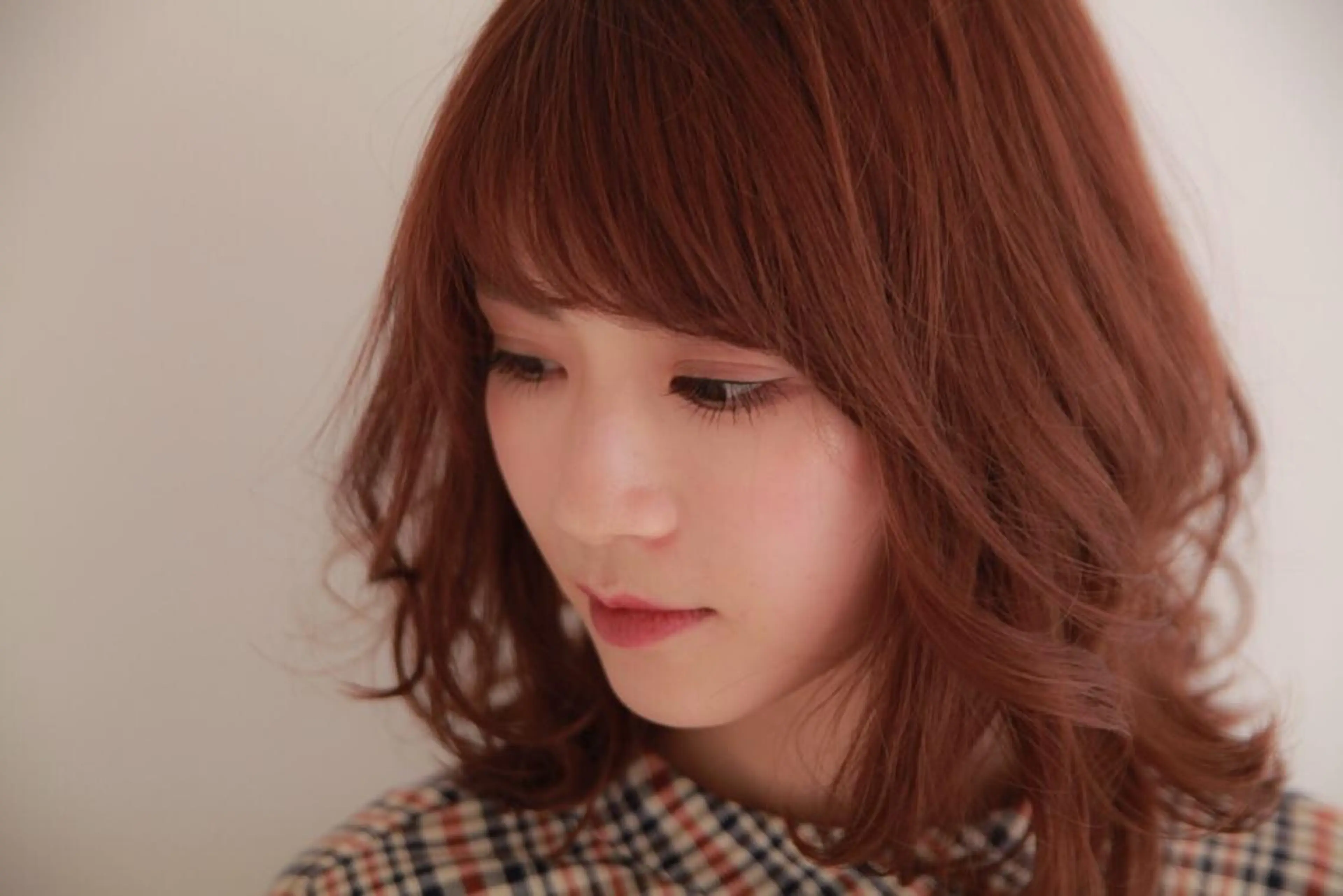 ミディアム カラー パーマ ボブ/透明感カラー 🤍永田真穂のヘアスタイル