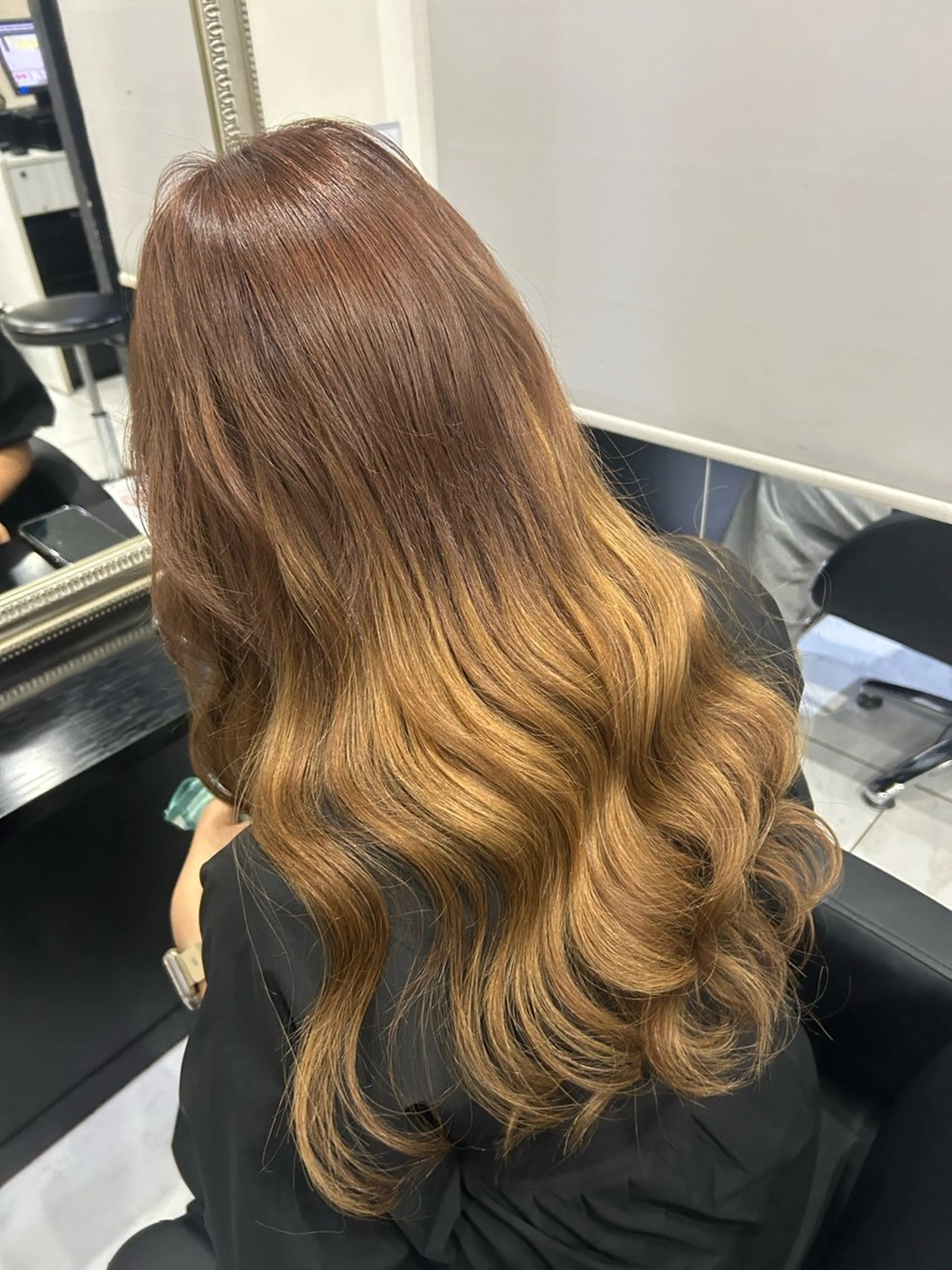 ロング プルエクステ ボブ エクステ ロング カット エクステ 長田 麻友子のヘアスタイル