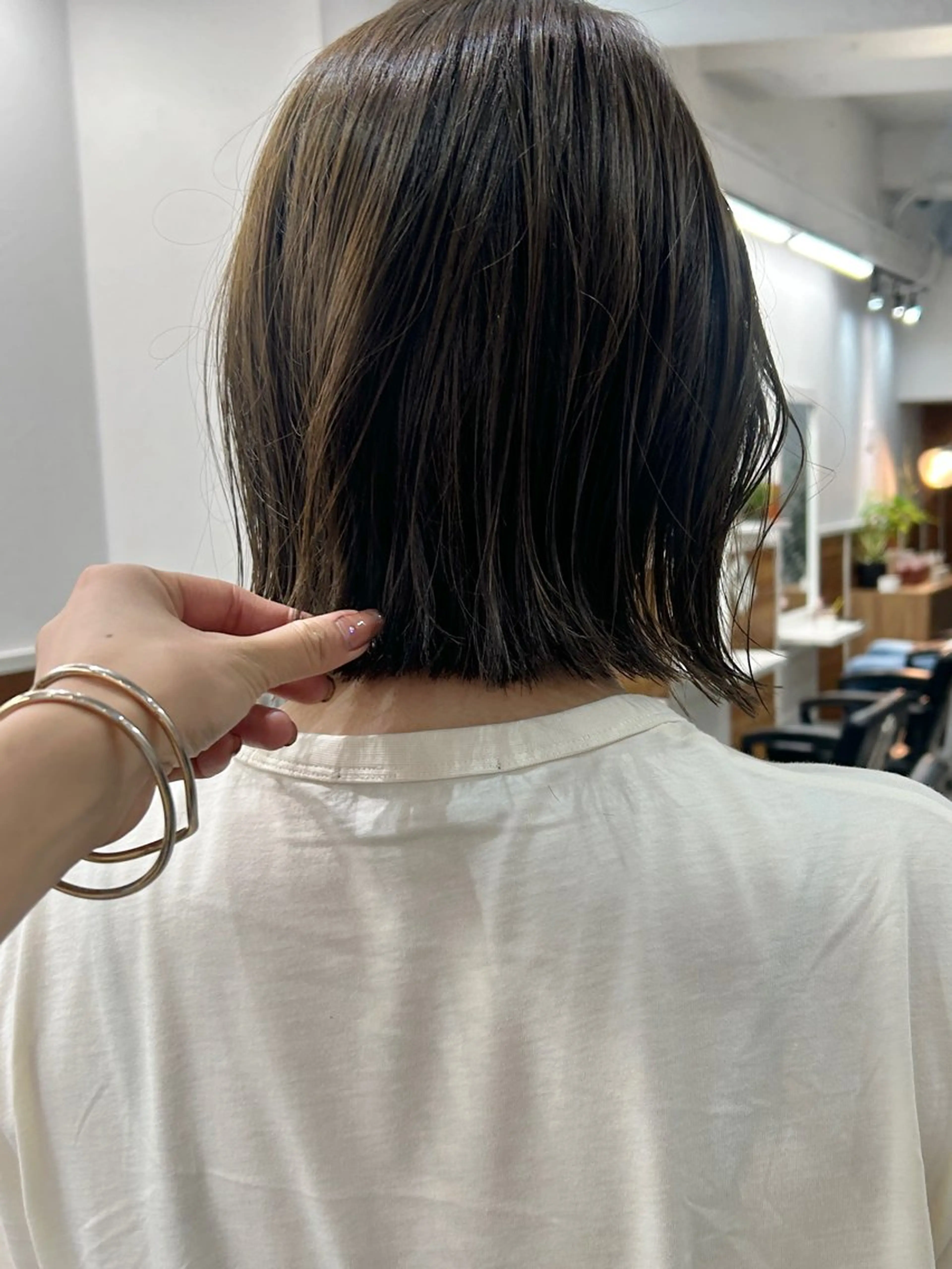 ミディアム カラー レイヤーボブ/ 艶カラー/サナ🌼のヘアスタイル