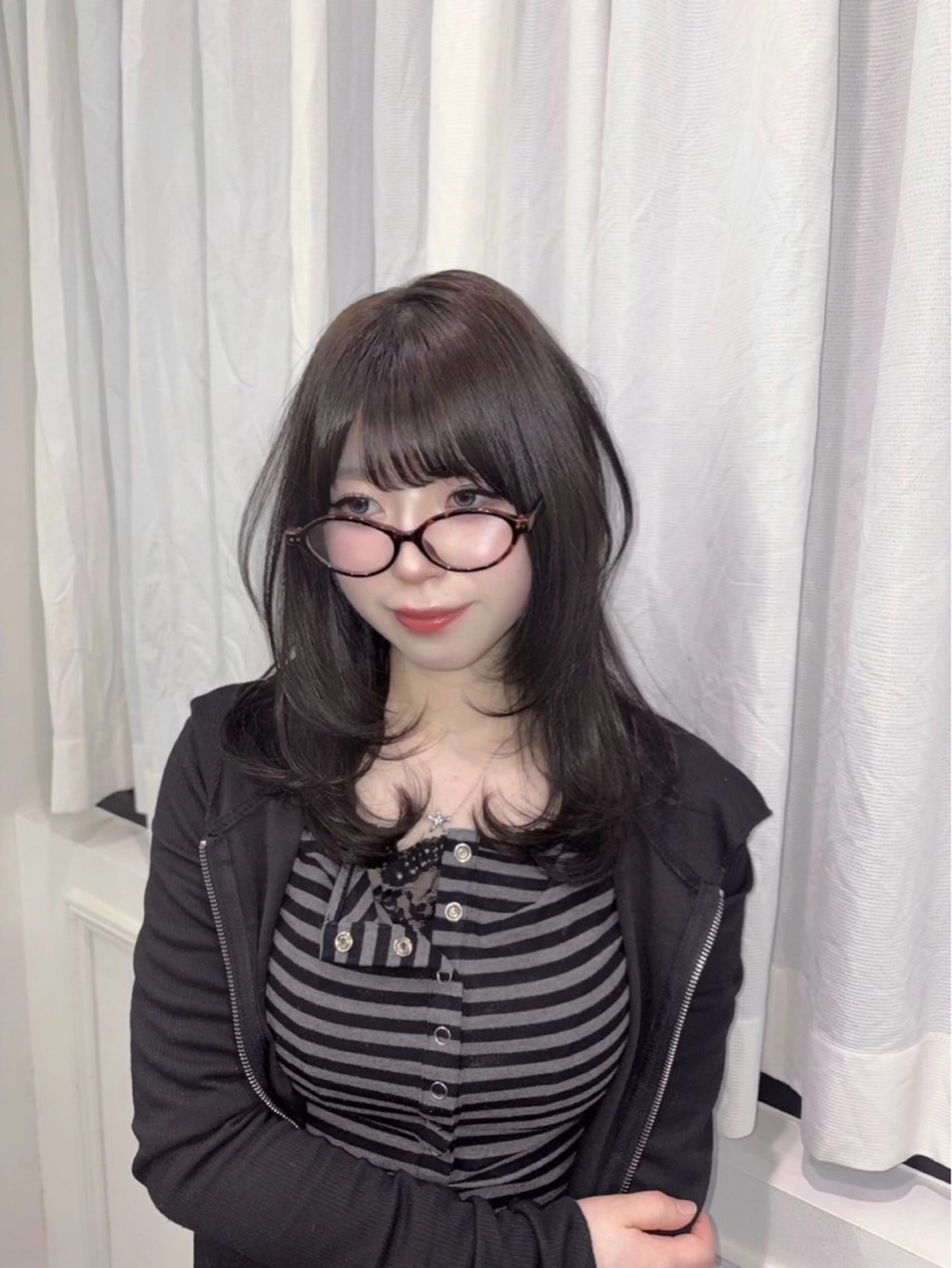 セミロング カラー ブラウンカラー 透明感カラー サオリ仙台・上品モテ カラーヘアセット🩰のヘアスタイル