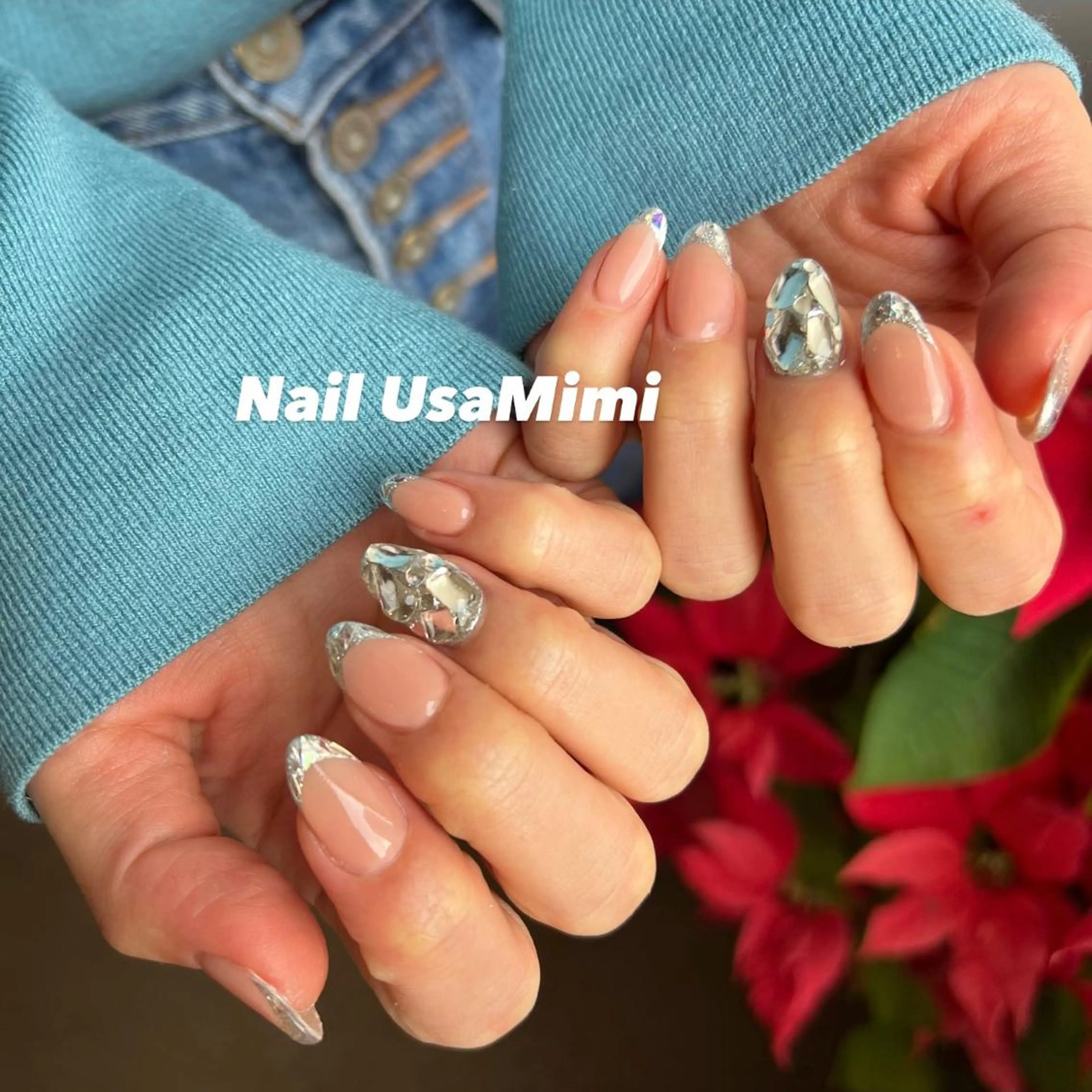 ネイル フットネイル ジェルネイル マグネットネイル 持ち込み ニュアンスネイル 本町ネイルNail UsaMimiのネイルデザイン