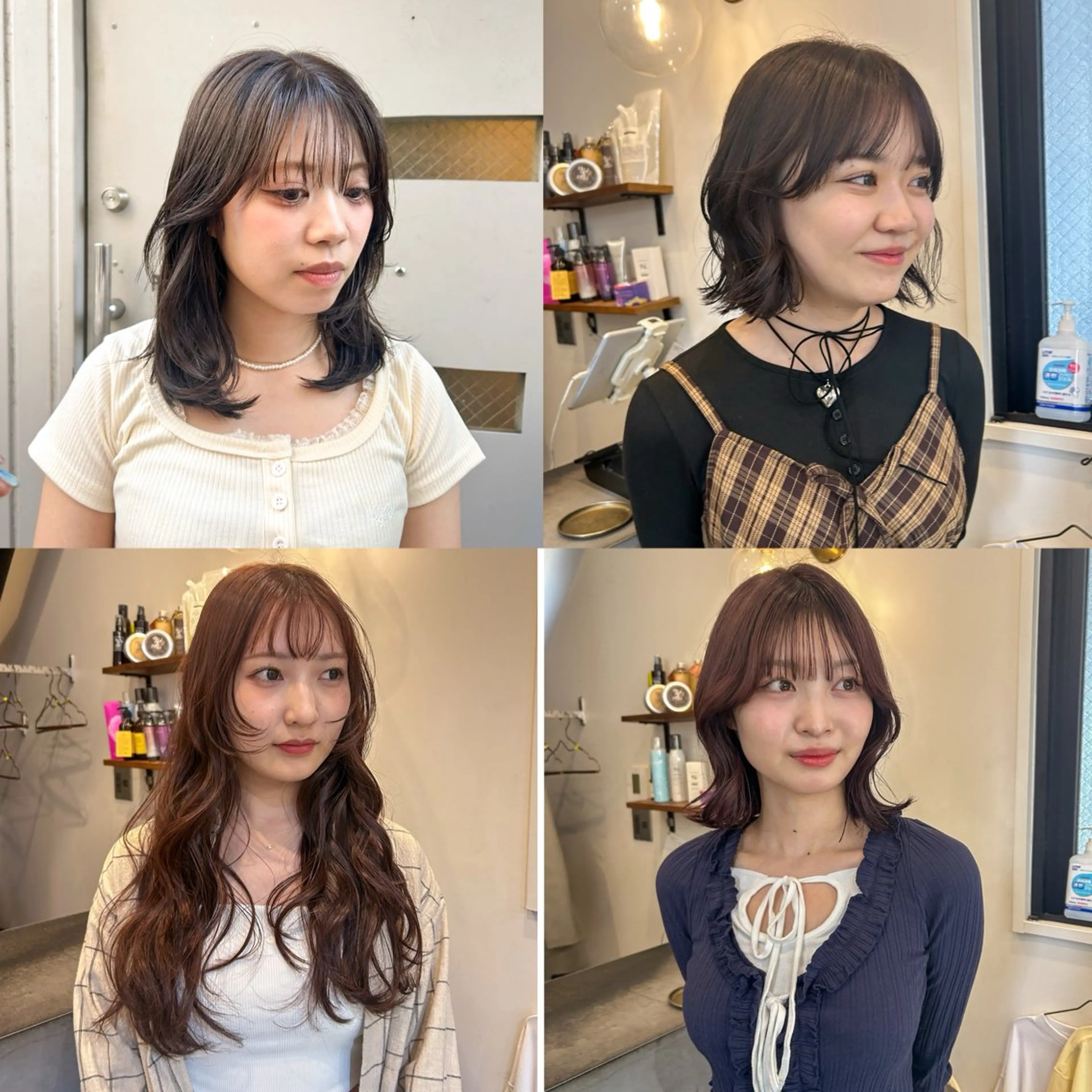 ミディアム カラー 顔周りカット メイ🩰 大阪/ヘアセットのヘアスタイル